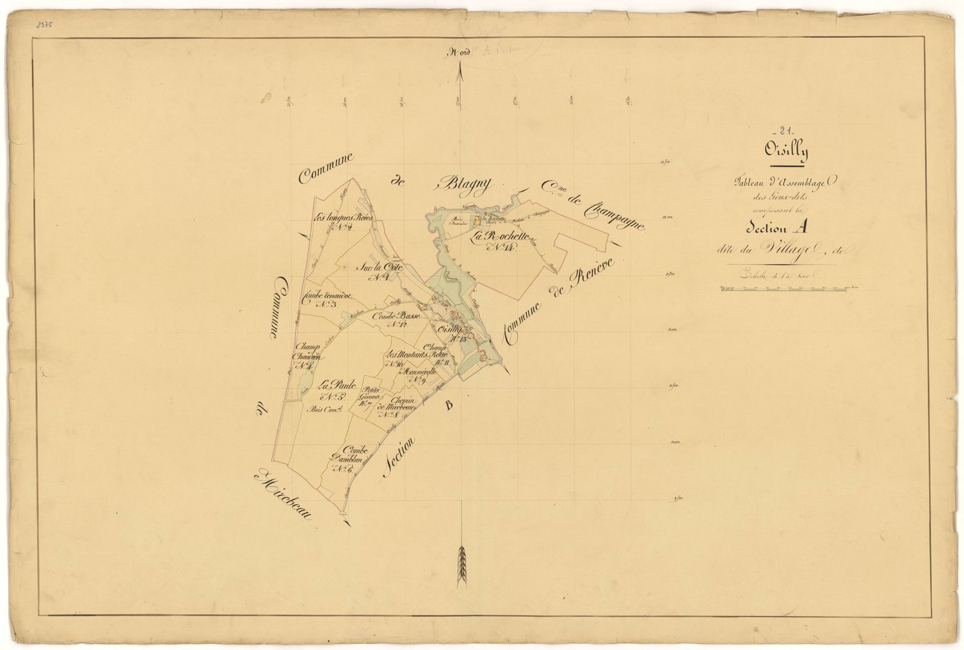 Oisilly - Section A (tableau d'assemblage) - 3 P PLAN 466/2