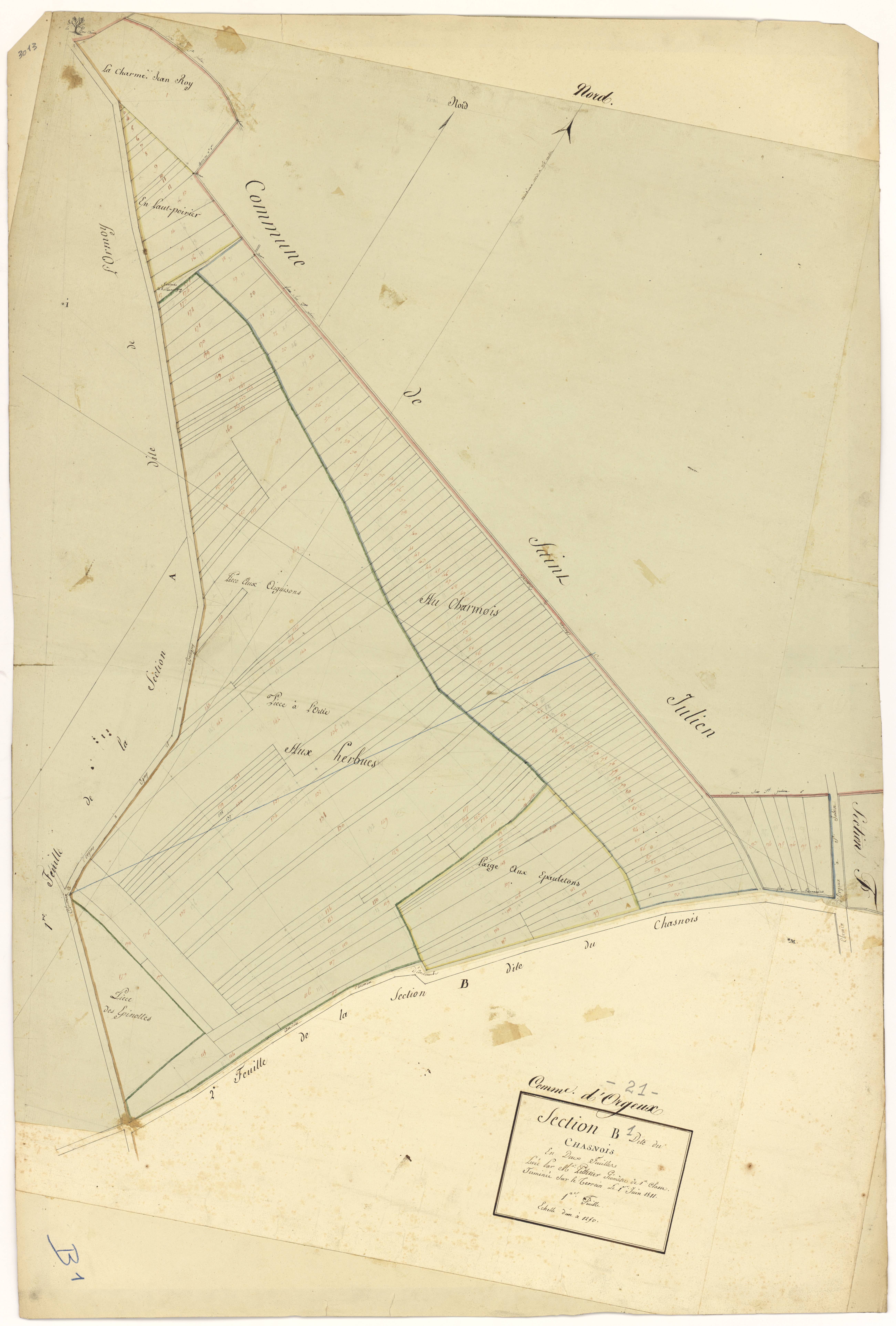 Orgeux - Section B1 - 3 P PLAN 468/4