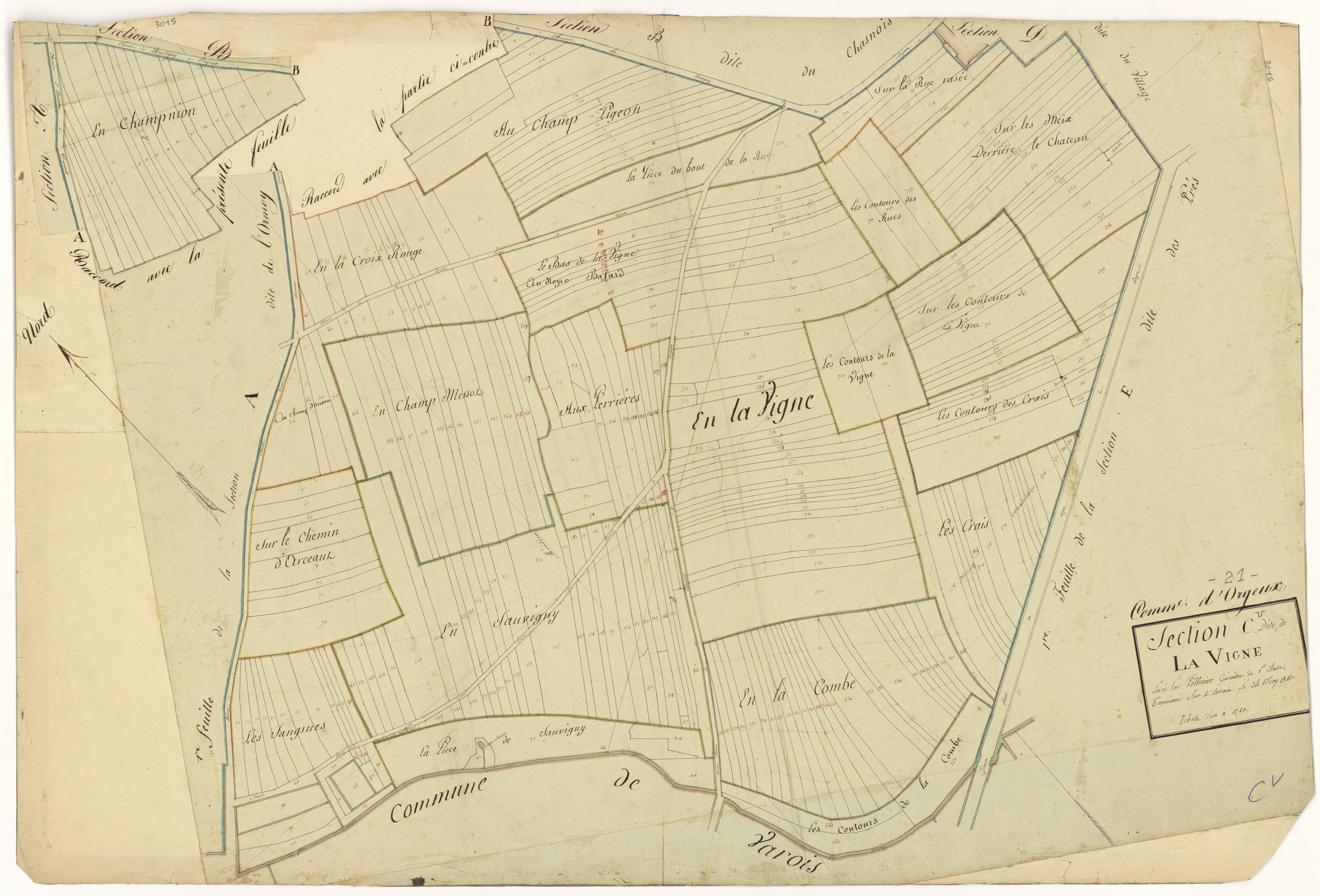 Orgeux - Section C - 3 P PLAN 468/6