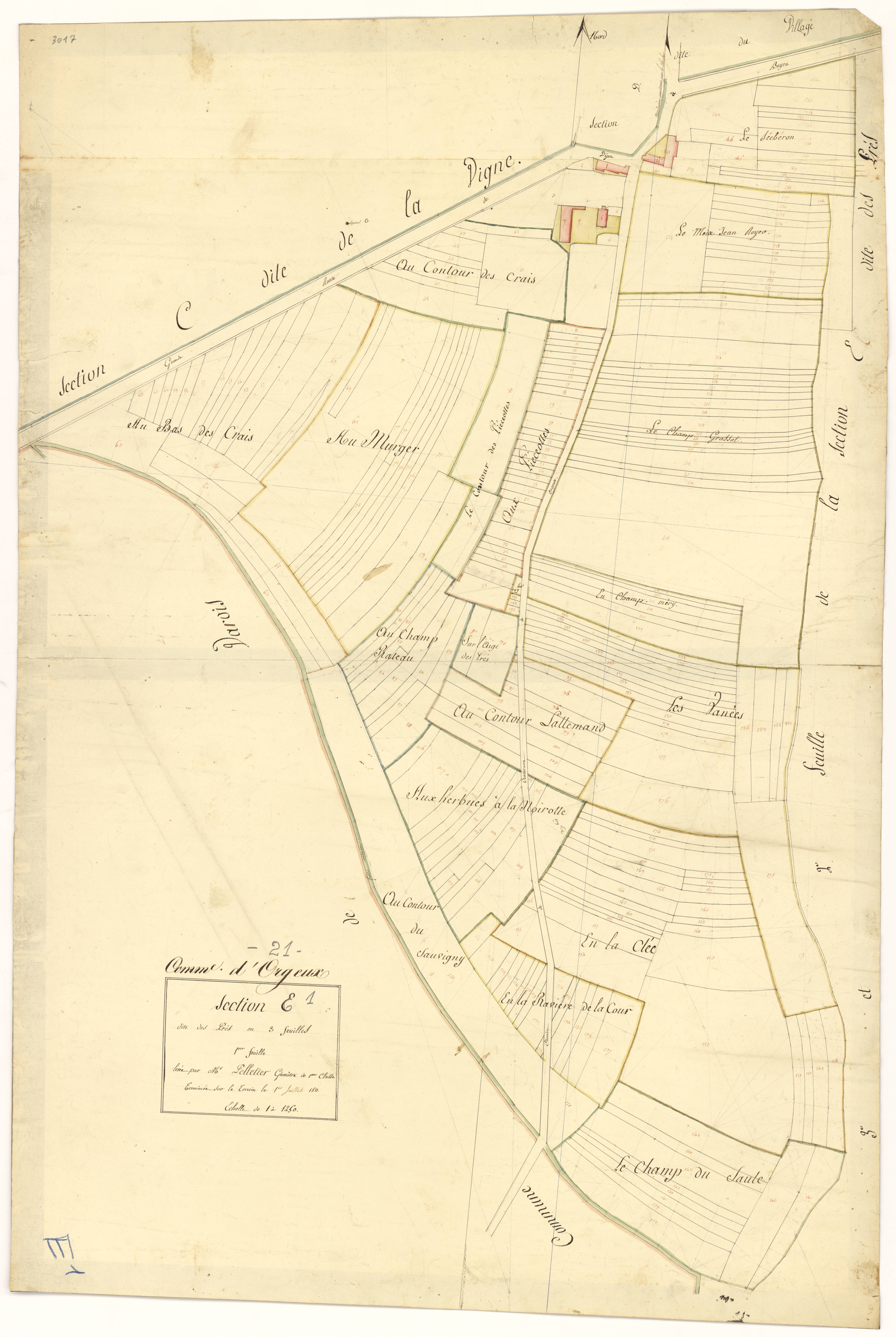 Orgeux - Section E1 - 3 P PLAN 468/8