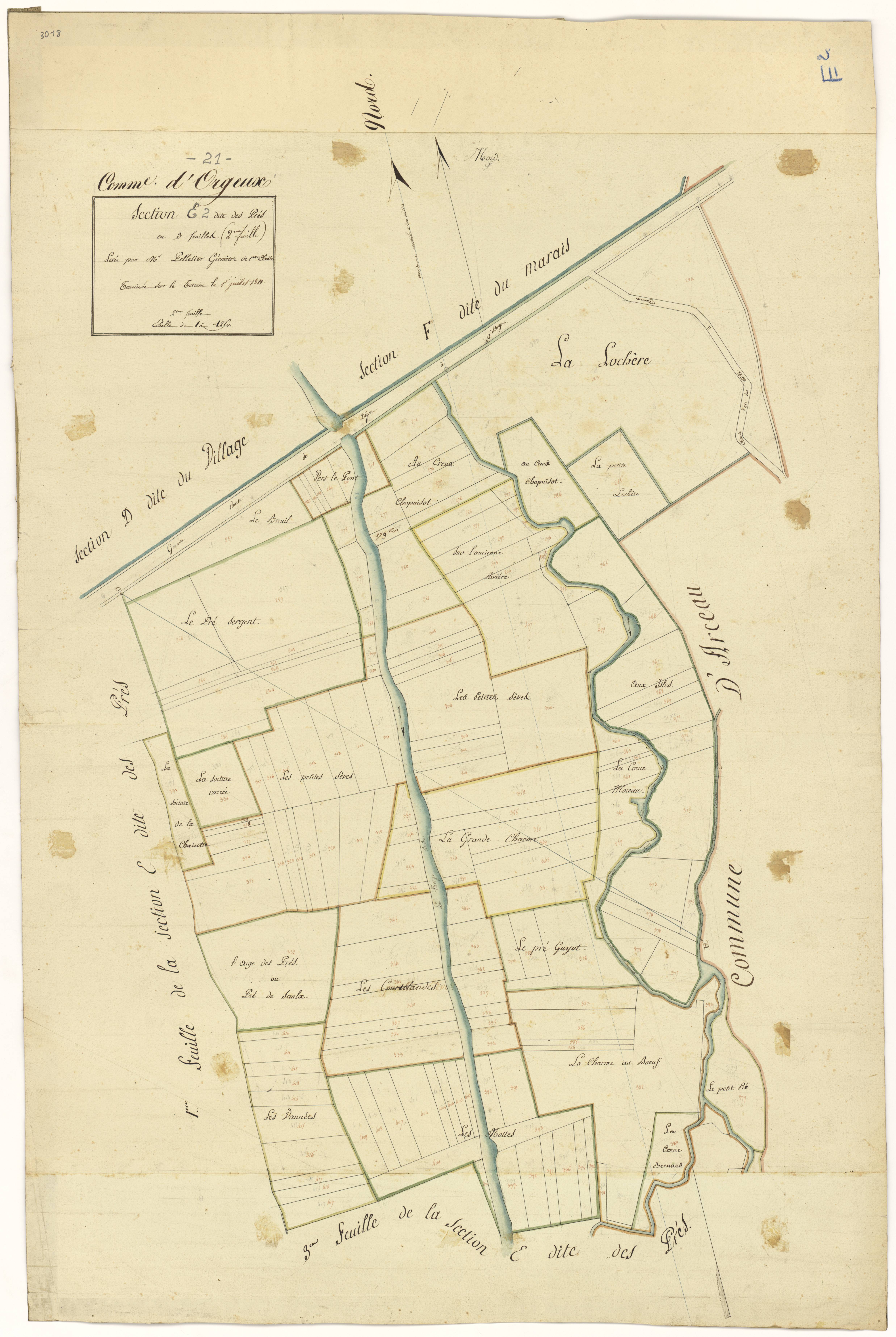 Orgeux - Section E2 - 3 P PLAN 468/9
