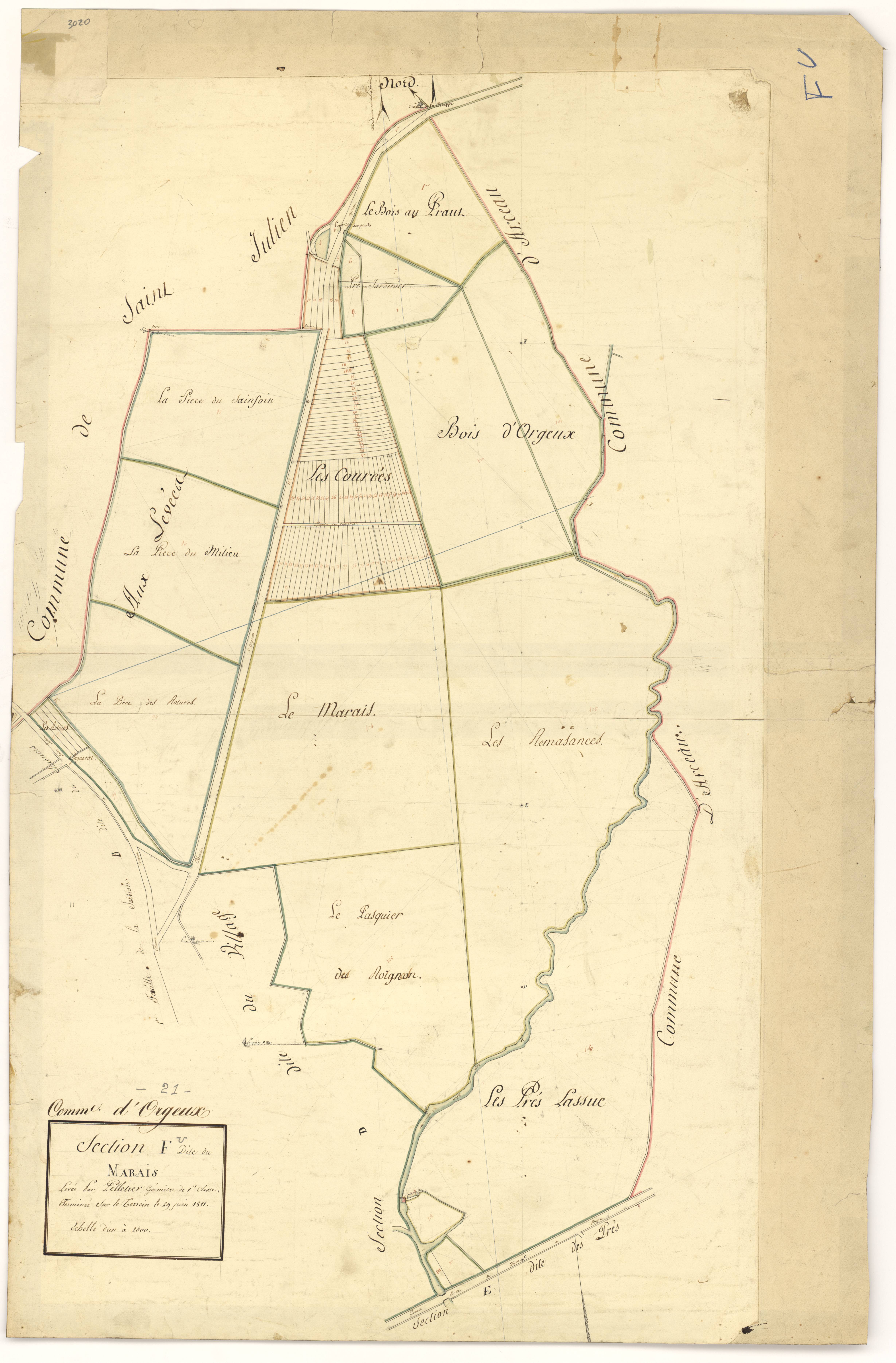 Orgeux - Section F - 3 P PLAN 468/11
