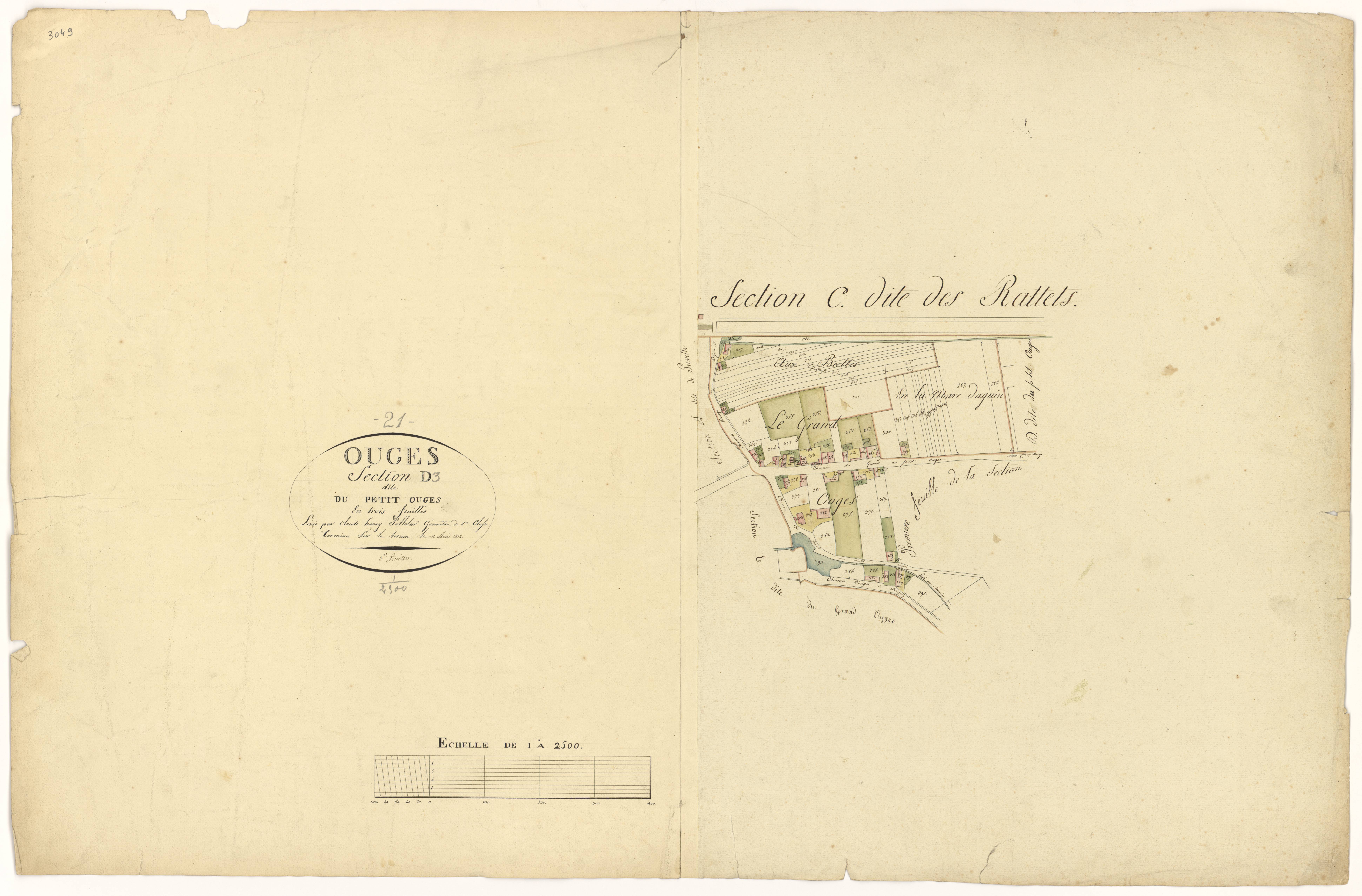 Ouges - Section D3 - 3 P PLAN 472/8
