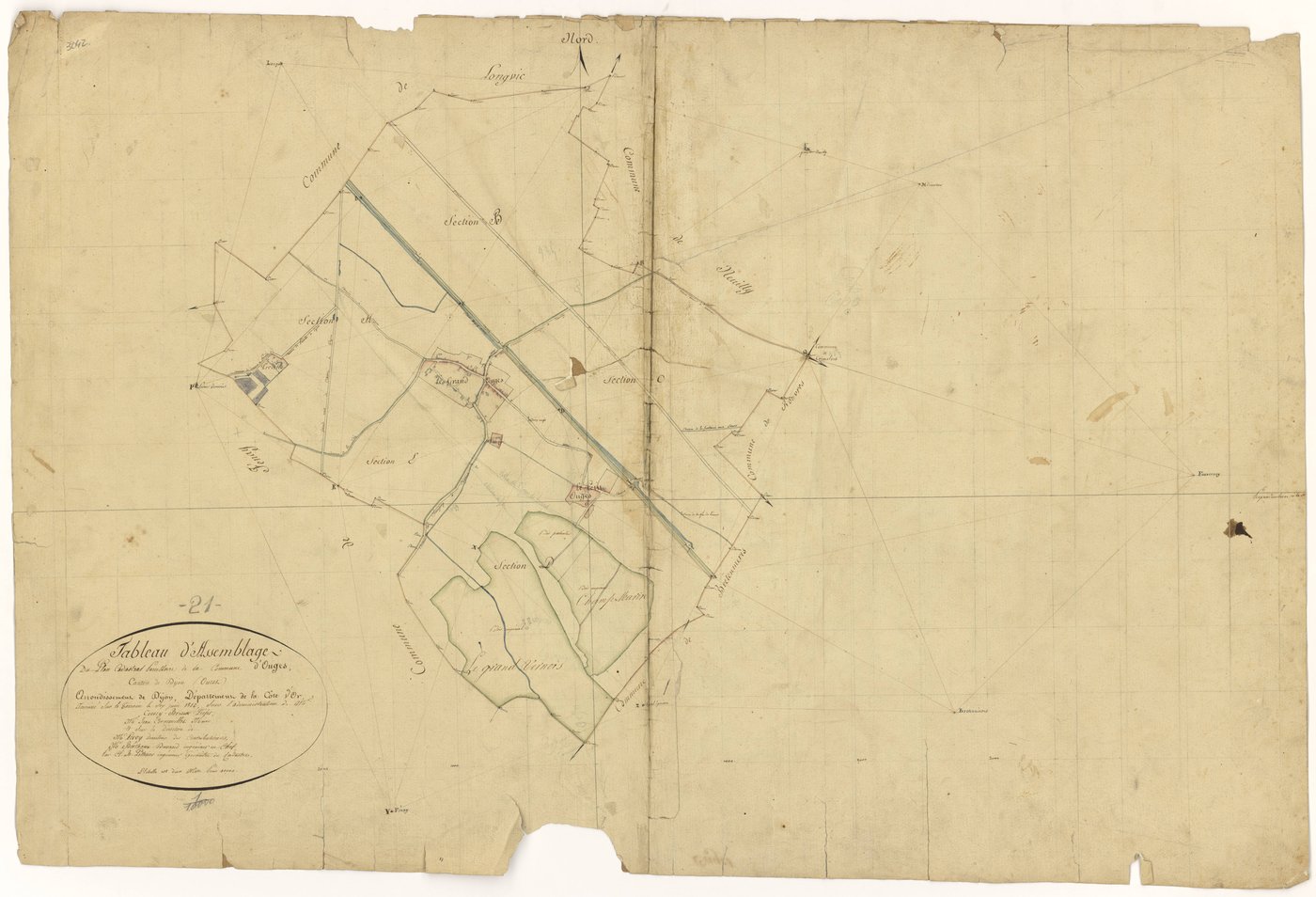Ouges - Tableau d'assemblage - 3 P PLAN 472/1