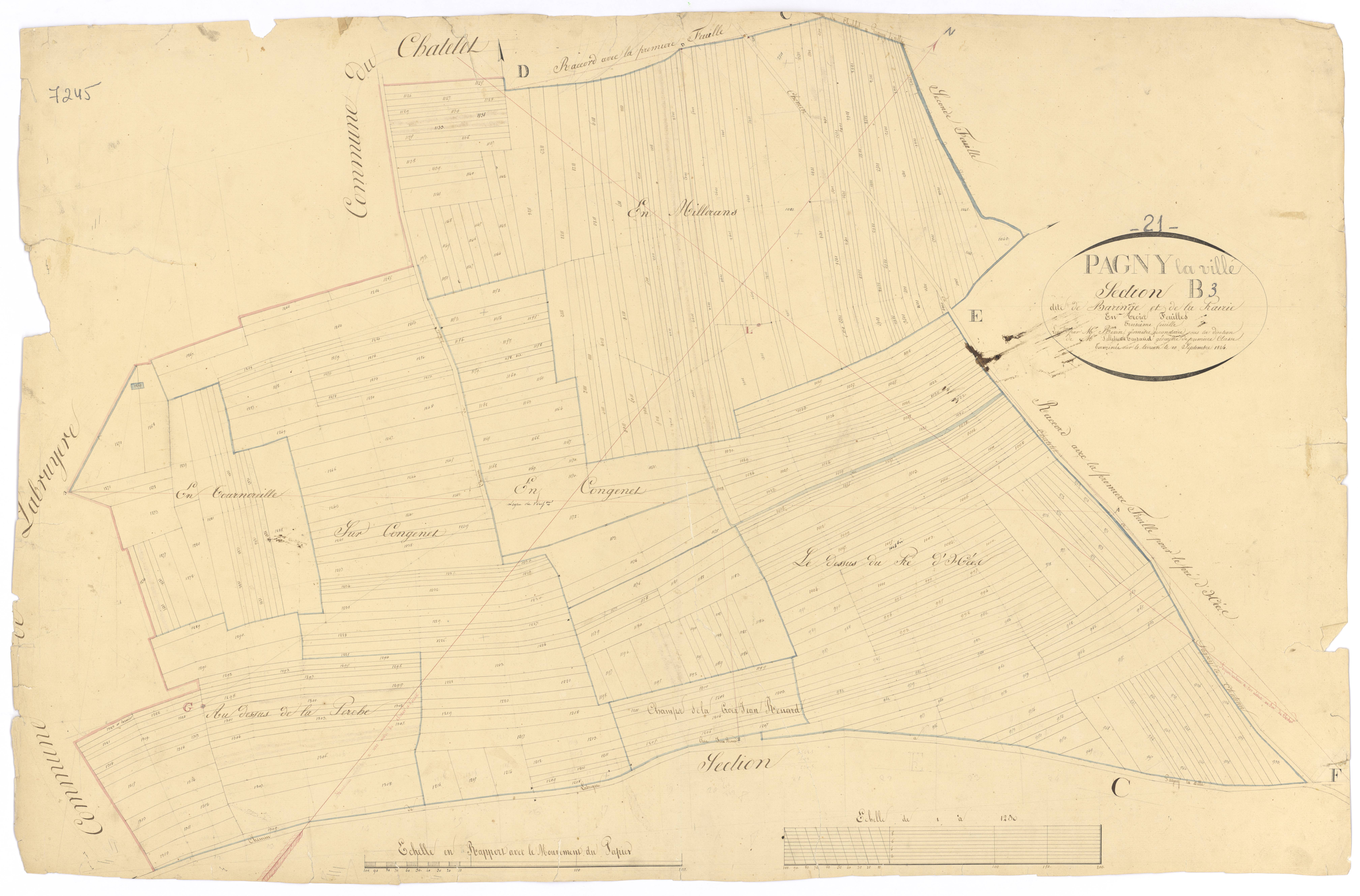 Pagny-la-Ville - Section B3 - 3 P PLAN 473/7
