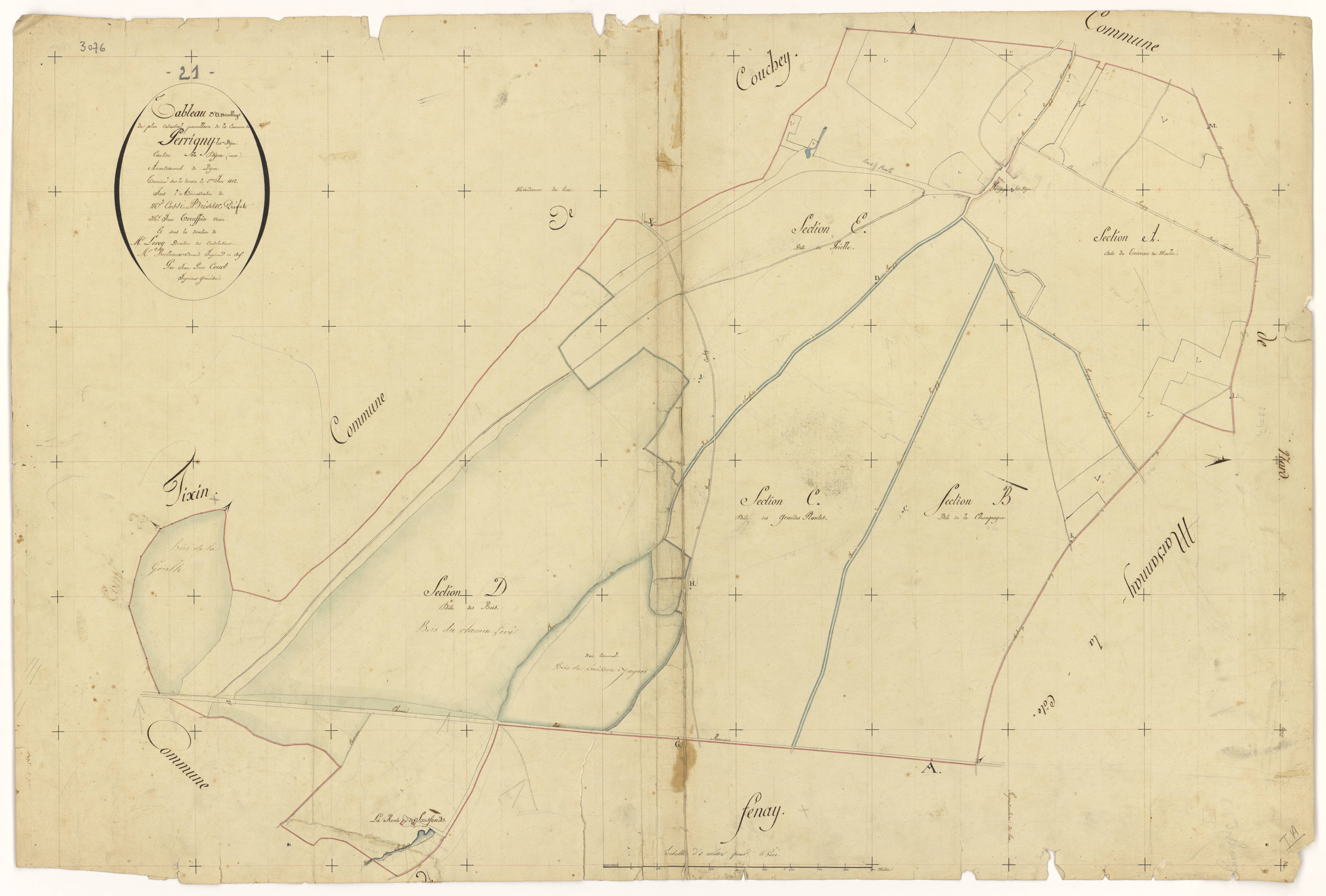 Perrigny-lès-Dijon - Tableau d'assemblage - 3 P PLAN 481/1
