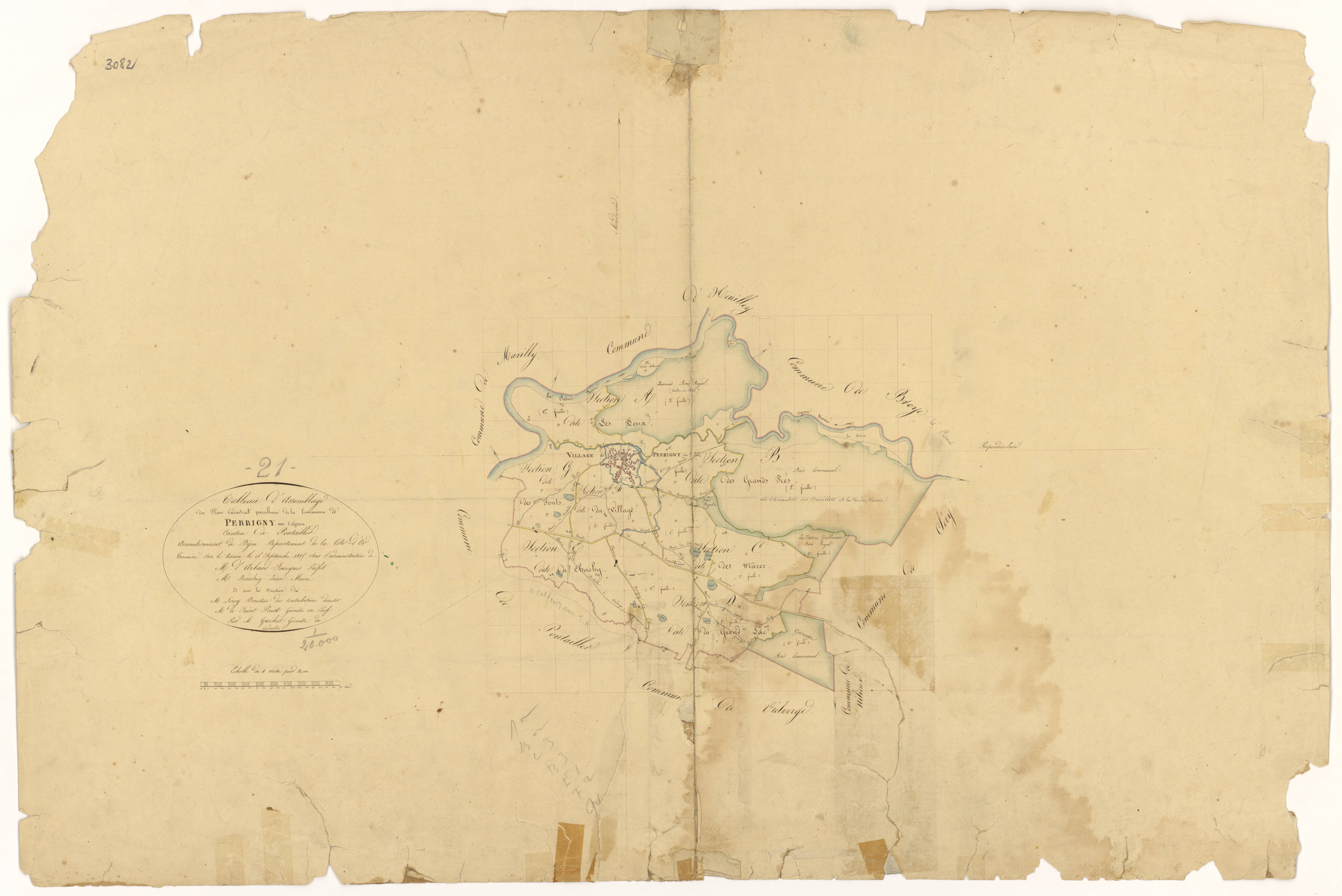 Perrigny-sur-l'Ognon - Tableau d'assemblage - 3 P PLAN 482/1