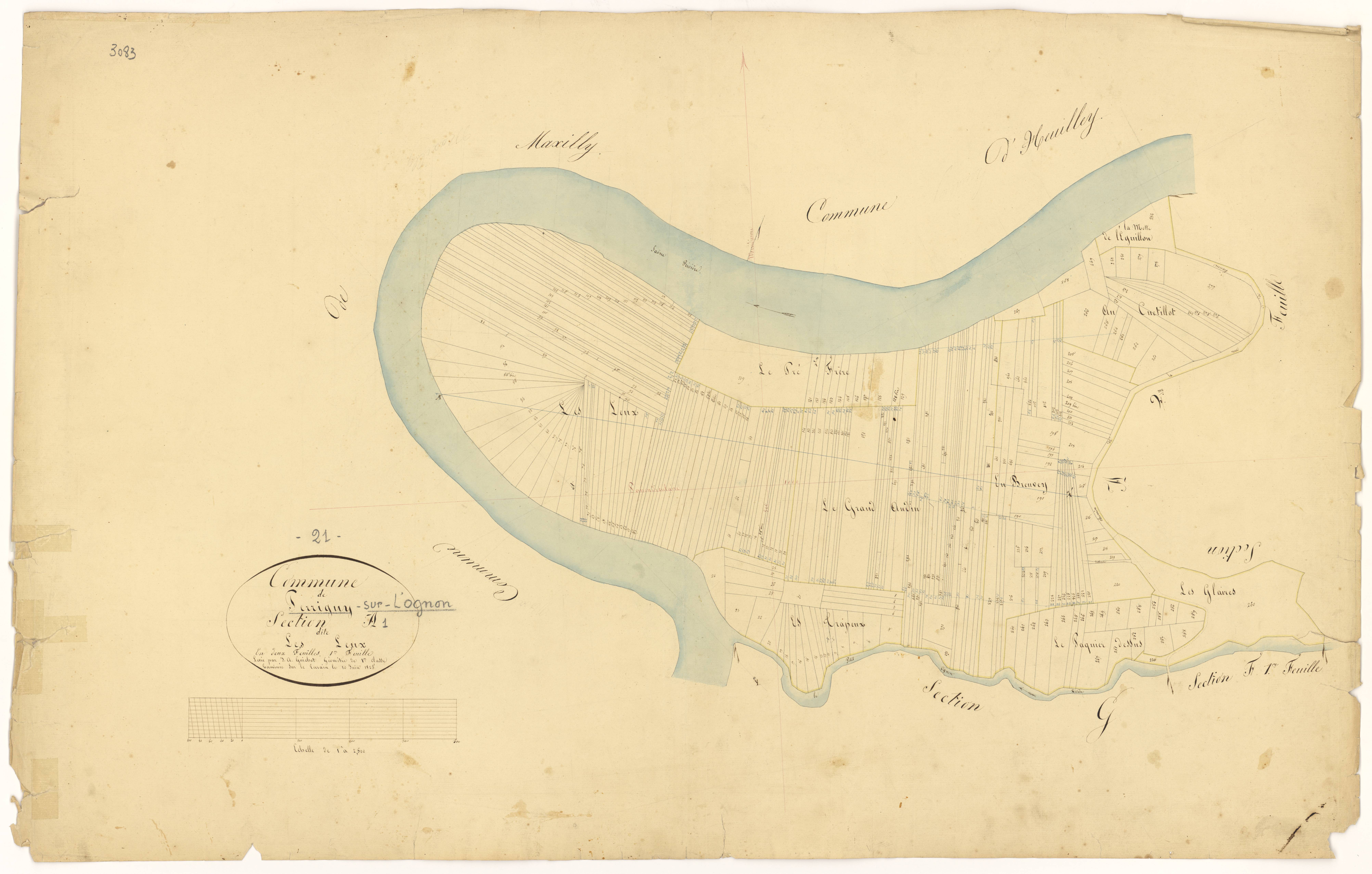 Perrigny-sur-l'Ognon - Section A1 - 3 P PLAN 482/2