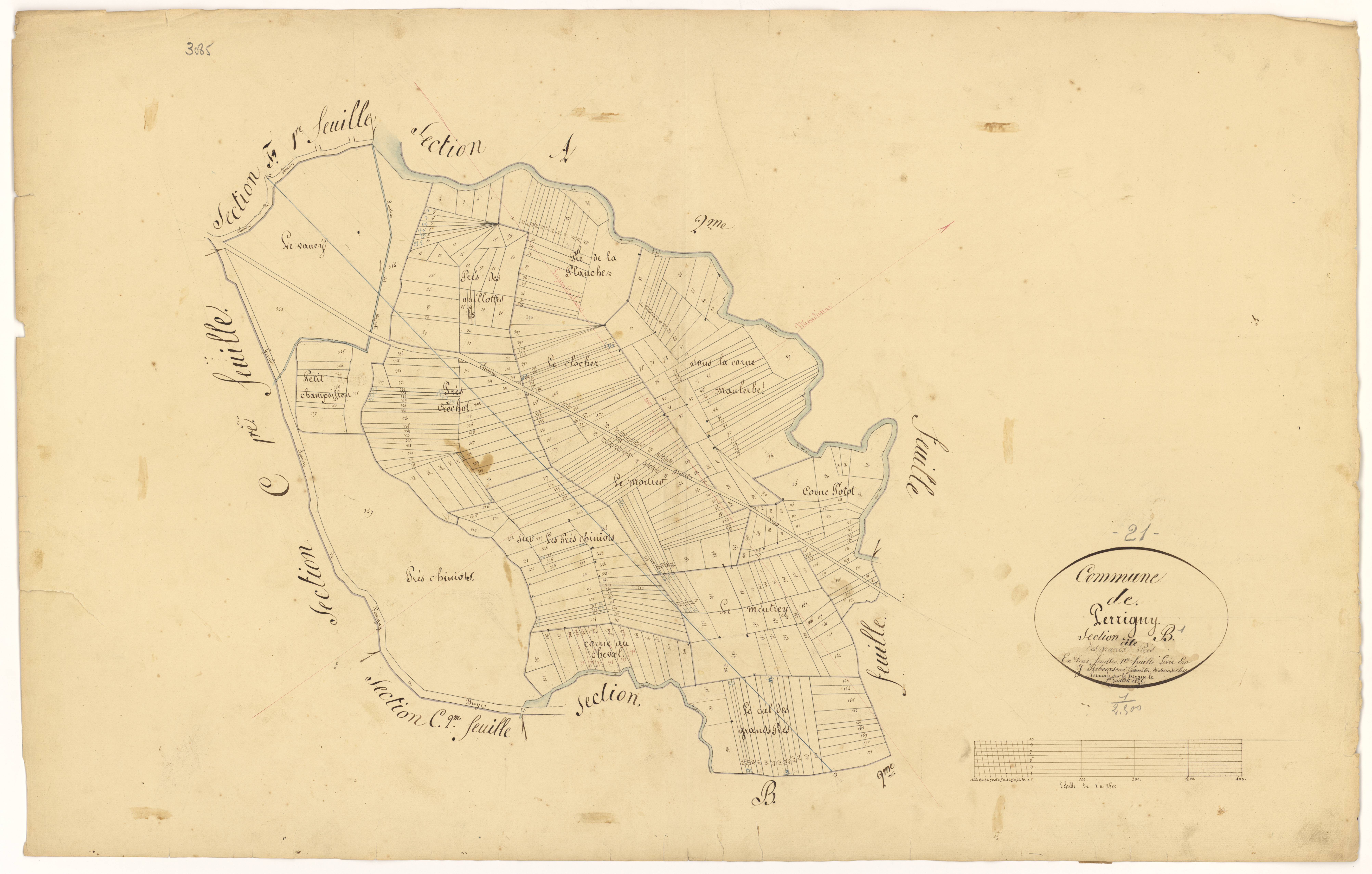 Perrigny-sur-l'Ognon - Section B1 - 3 P PLAN 482/4