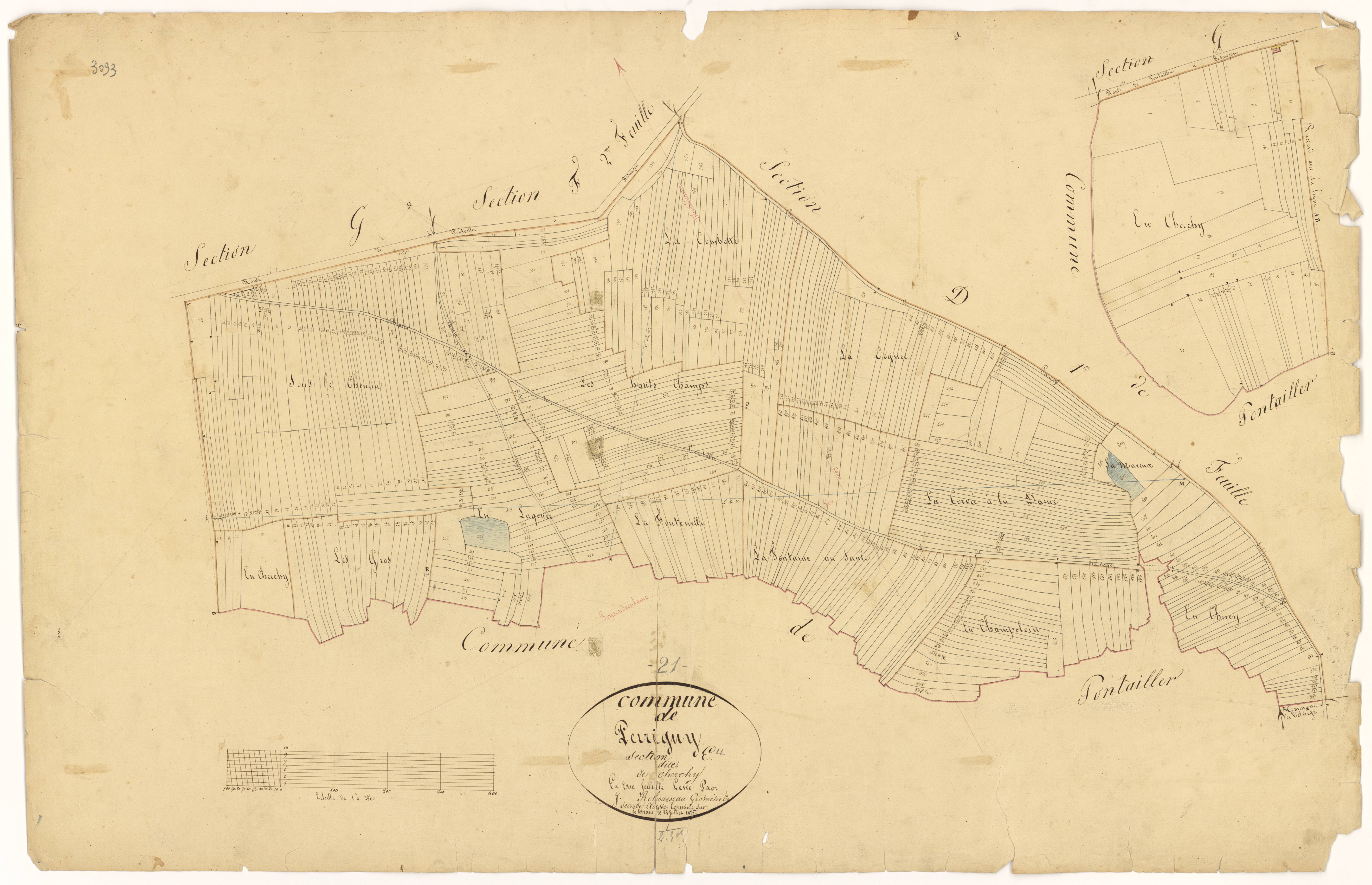 Perrigny-sur-l'Ognon - Section E - 3 P PLAN 482/12