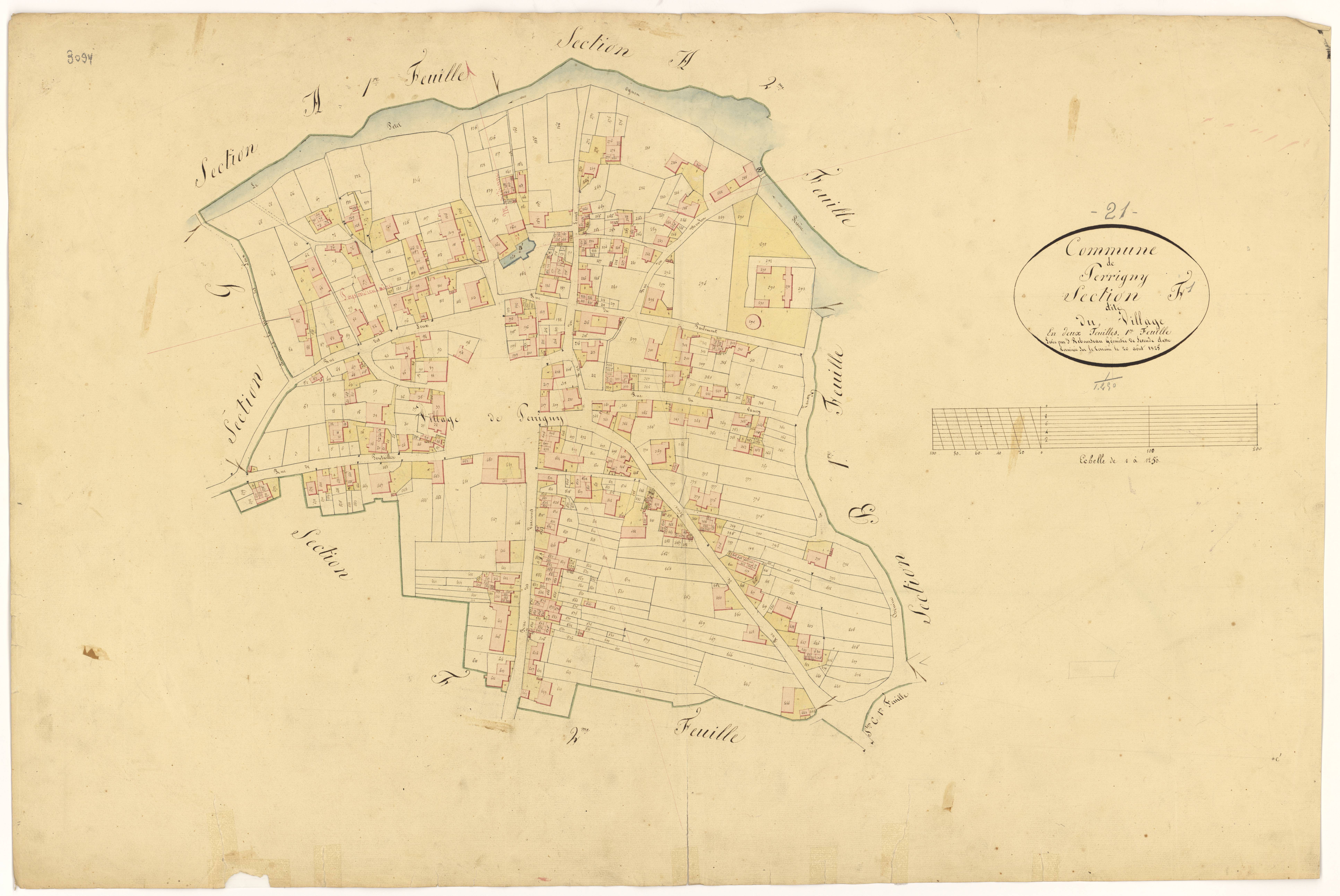 Perrigny-sur-l'Ognon - Section F1 - 3 P PLAN 482/13