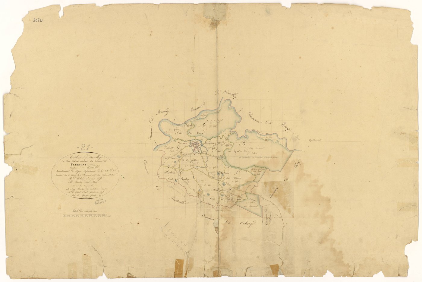 Perrigny-sur-l'Ognon - Tableau d'assemblage - 3 P PLAN 482/1