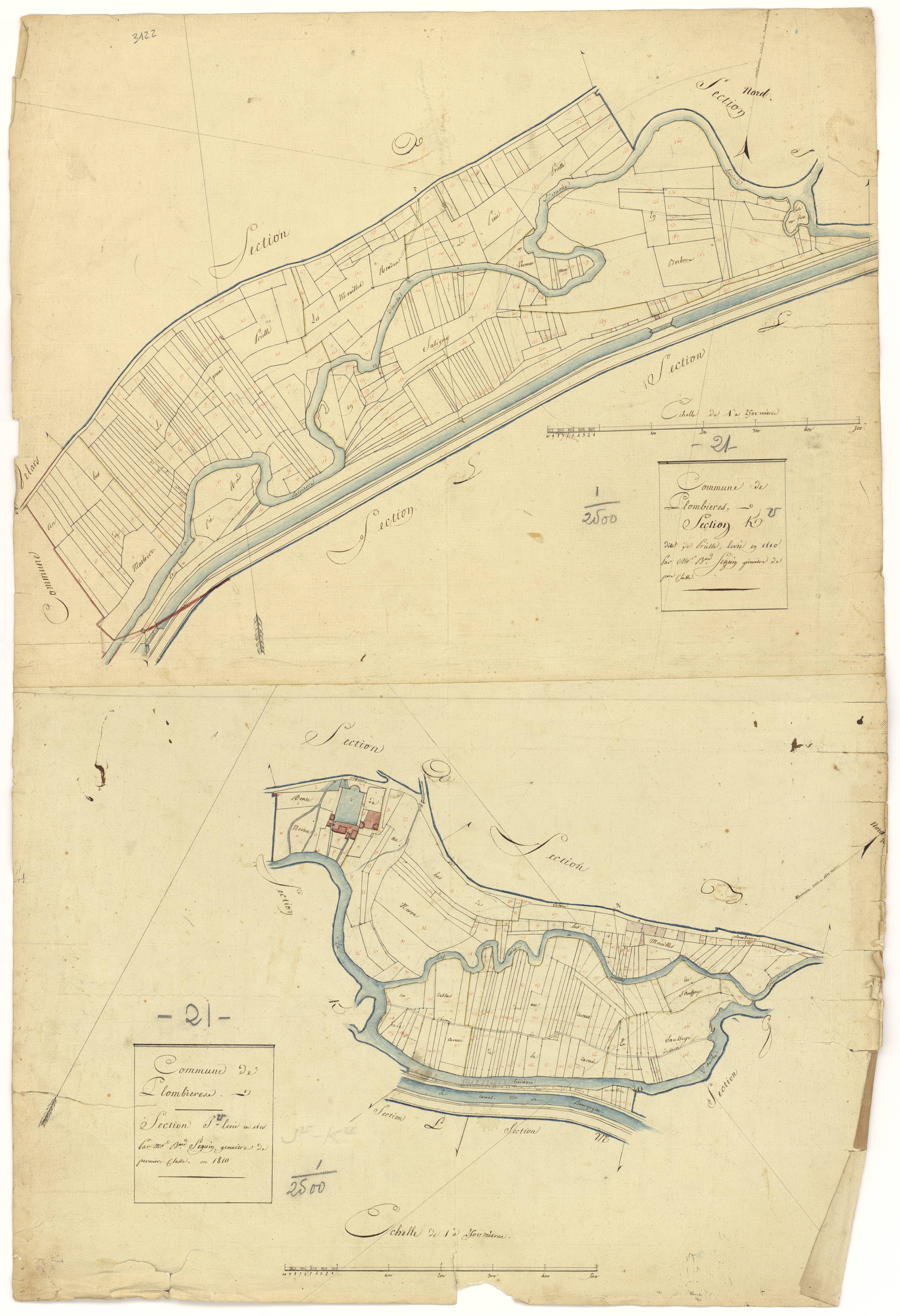 Plombières-lès-Dijon - Sections I et K - 3 P PLAN 485/9