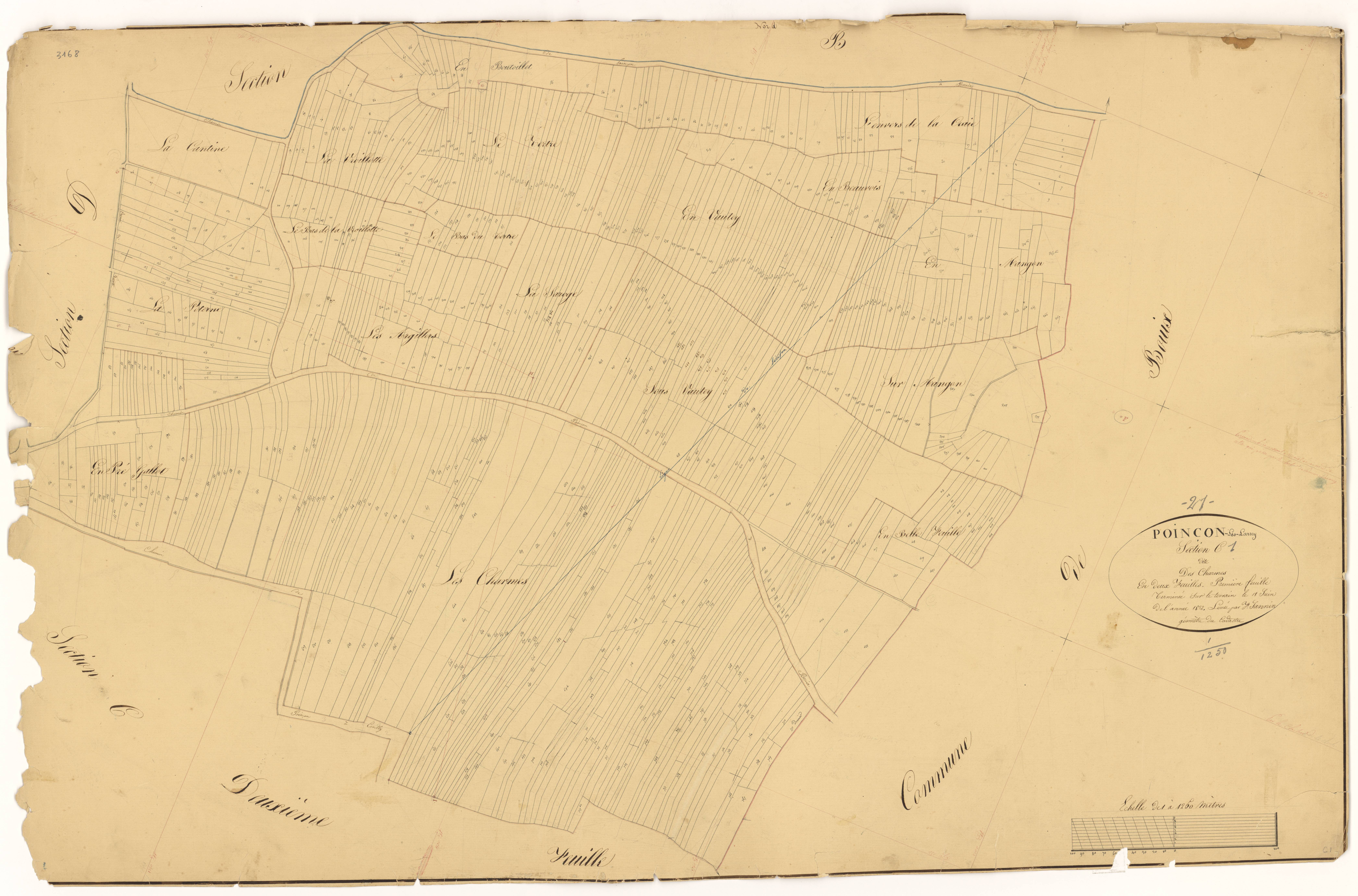 Poinçon-lès-Larrey - Section C1 - 3 P PLAN 488/5