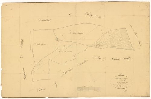 Poinçon-lès-Larrey - Section G5 - 3 P PLAN 488/19