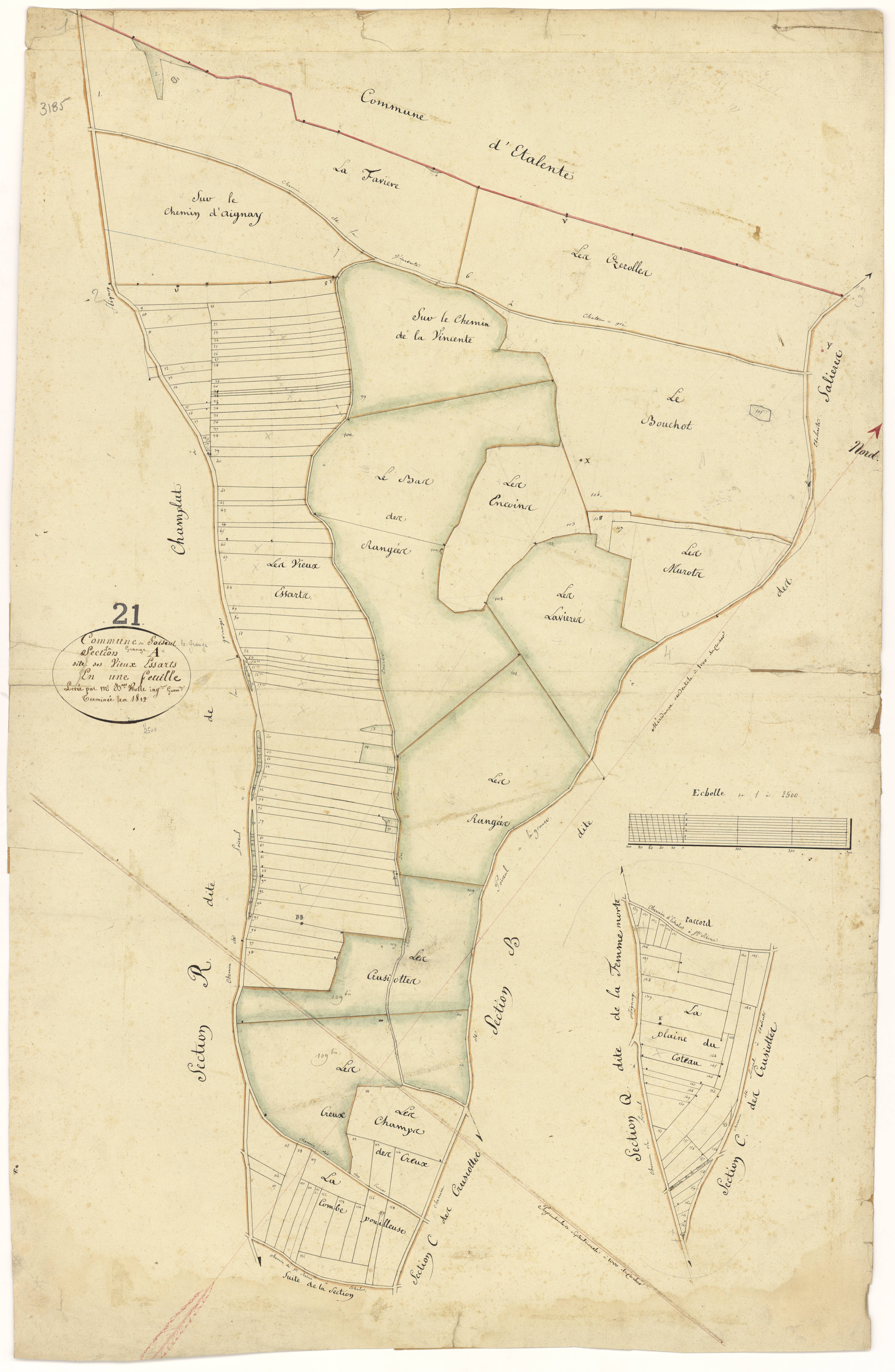 Poiseul-la-Grange - Section A - 3 P PLAN 489/2