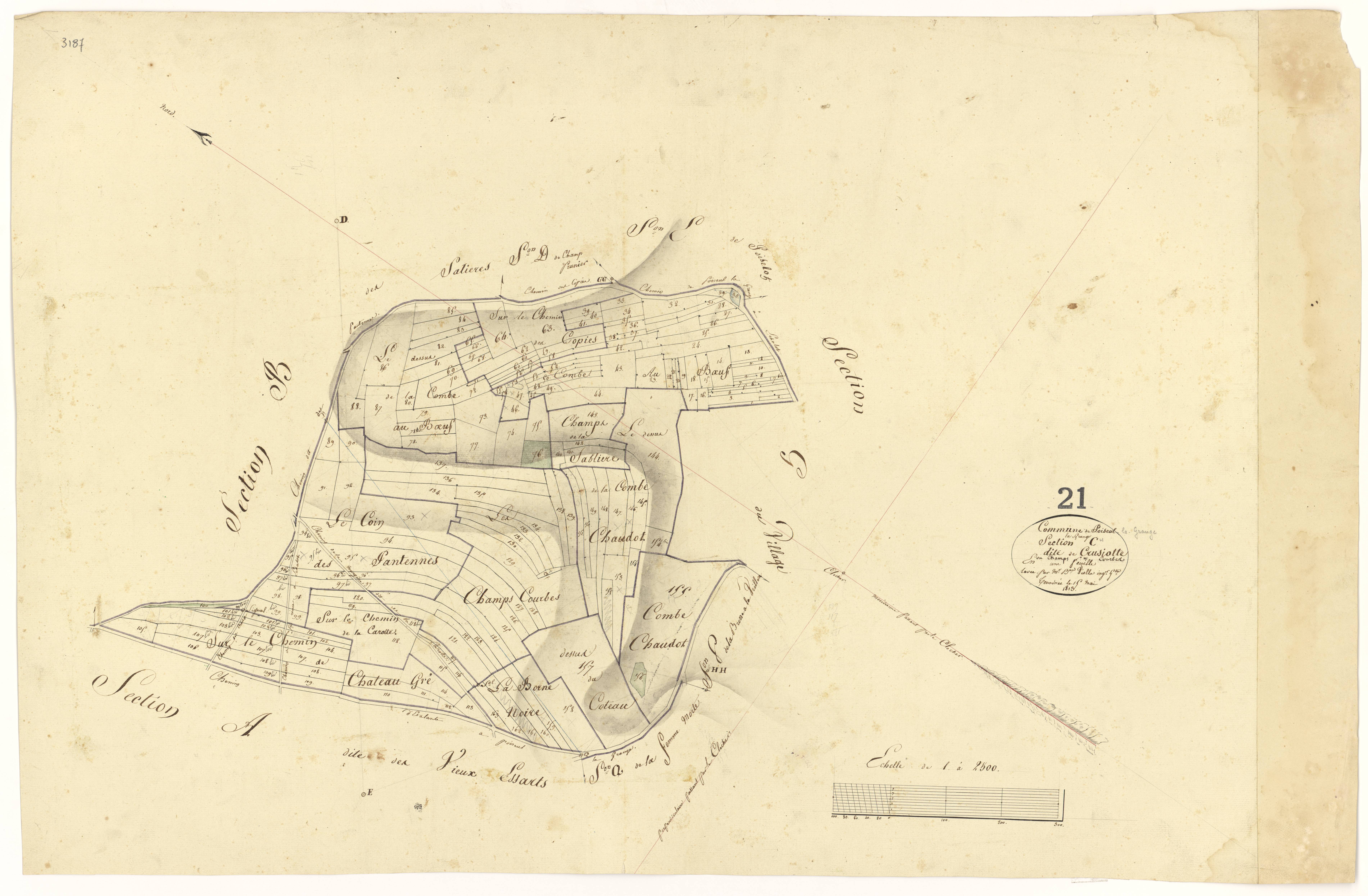 Poiseul-la-Grange - Section C - 3 P PLAN 489/4