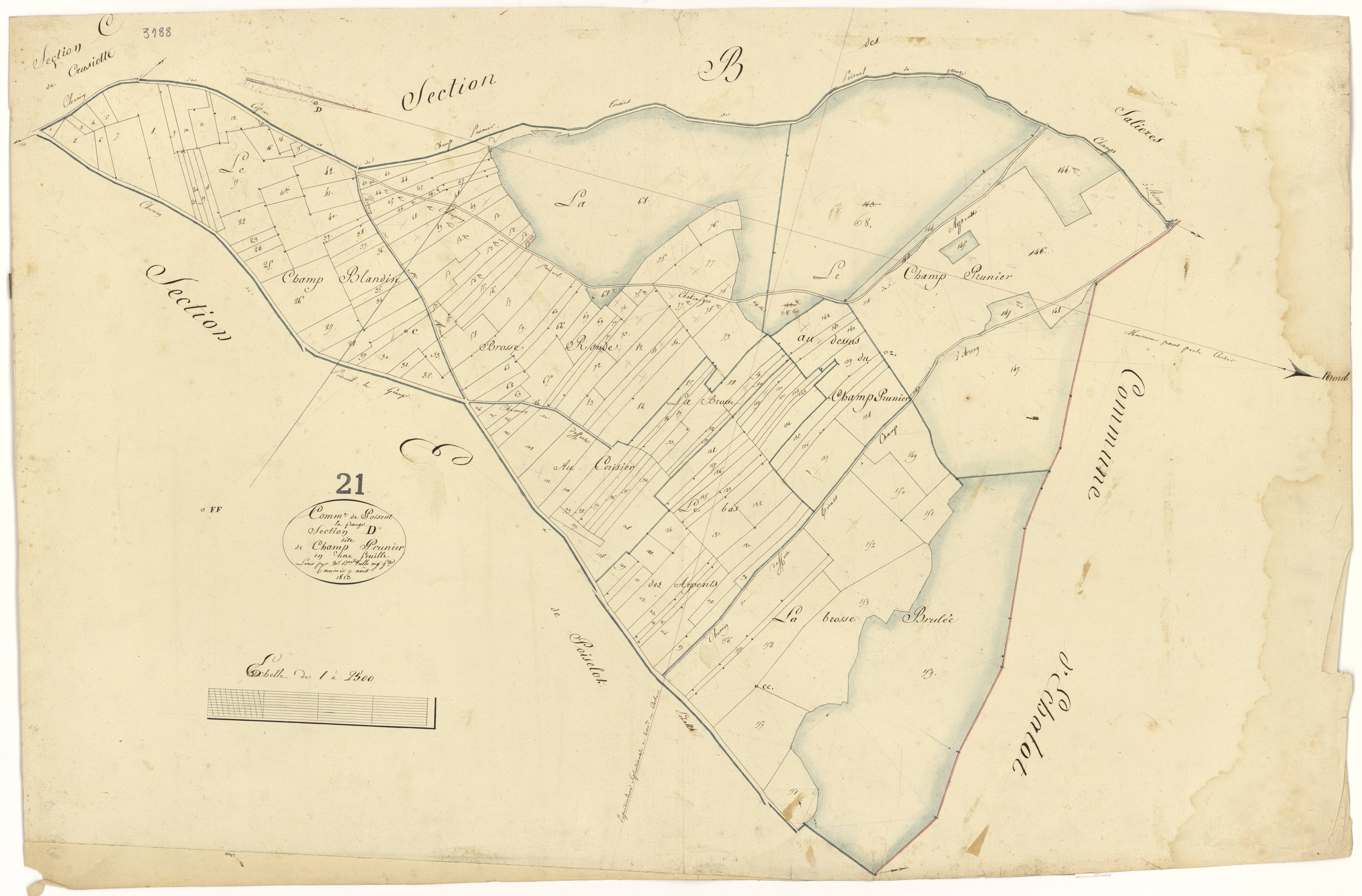 Poiseul-la-Grange - Section D - 3 P PLAN 489/5