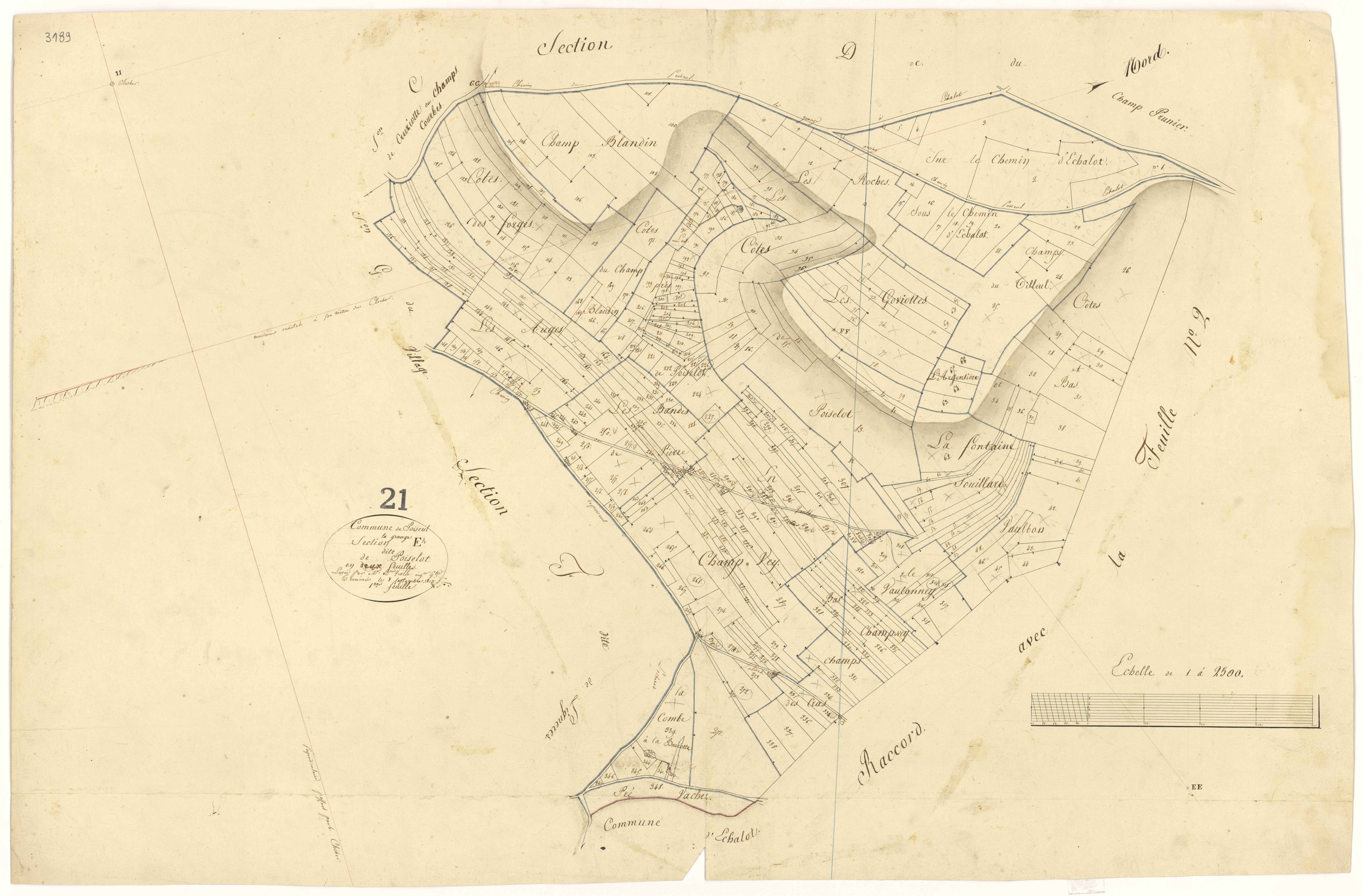 Poiseul-la-Grange - Section E1 - 3 P PLAN 489/6