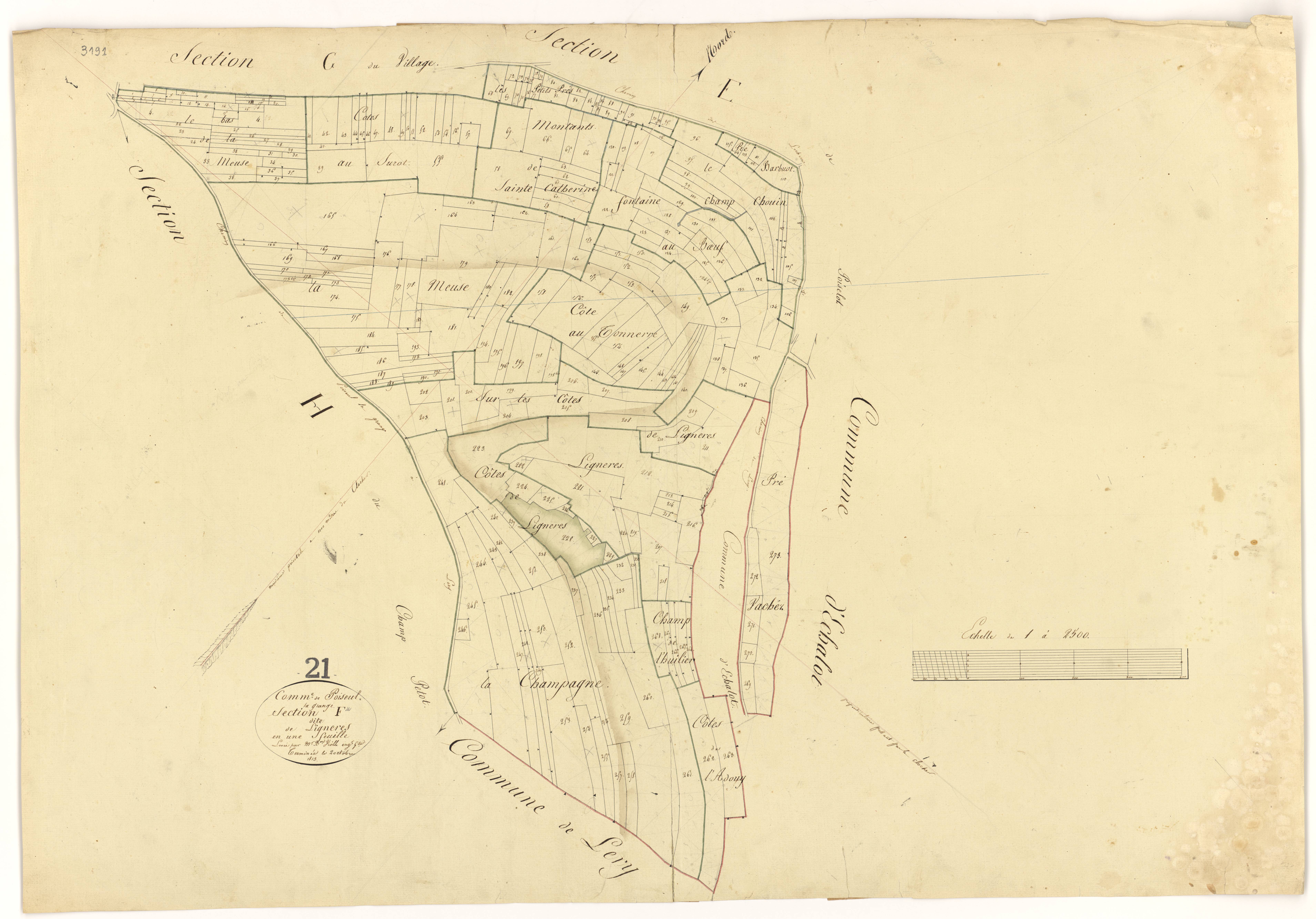 Poiseul-la-Grange - Section F - 3 P PLAN 489/8