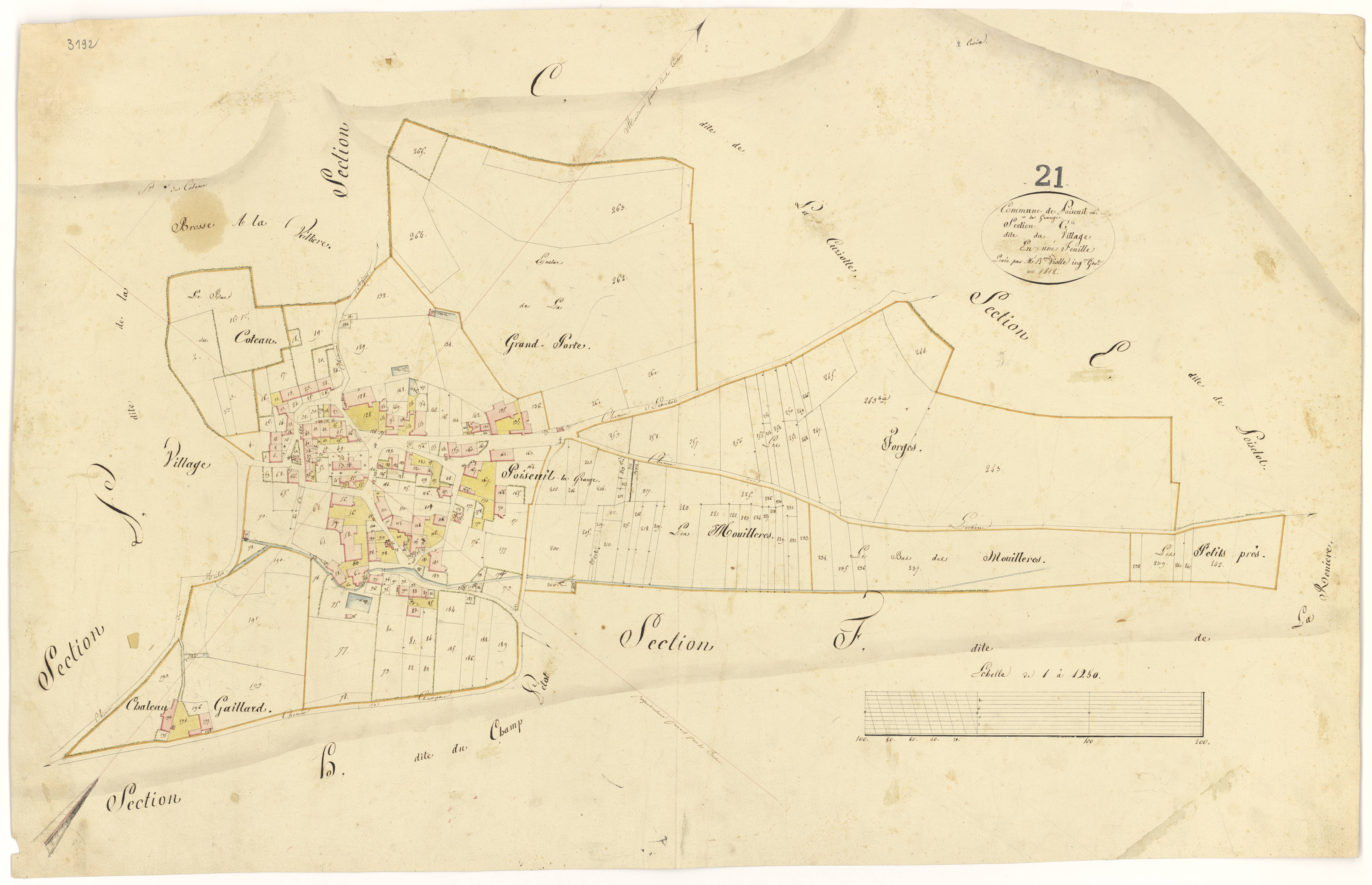 Poiseul-la-Grange - Section G - 3 P PLAN 489/9