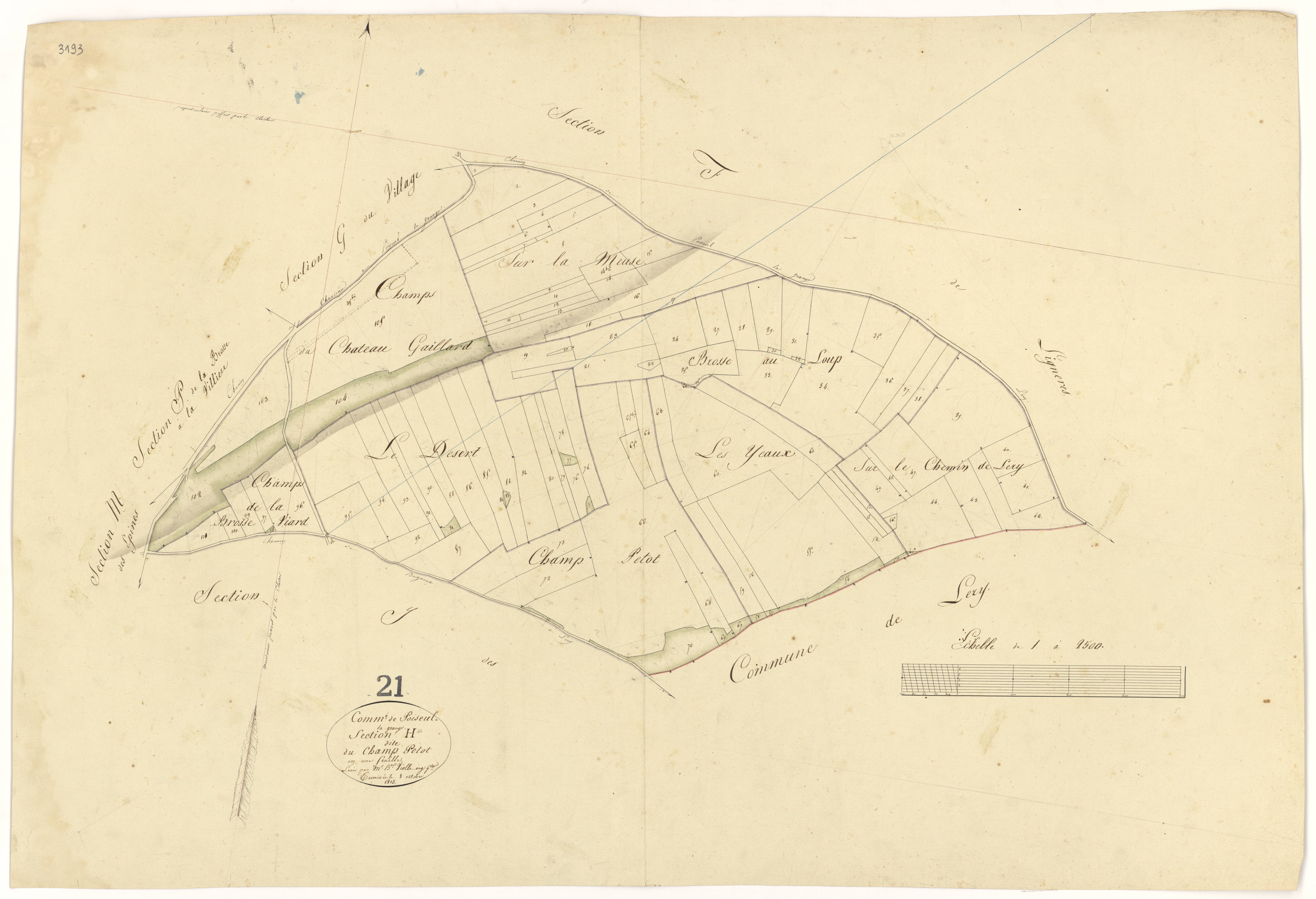 Poiseul-la-Grange - Section H - 3 P PLAN 489/10