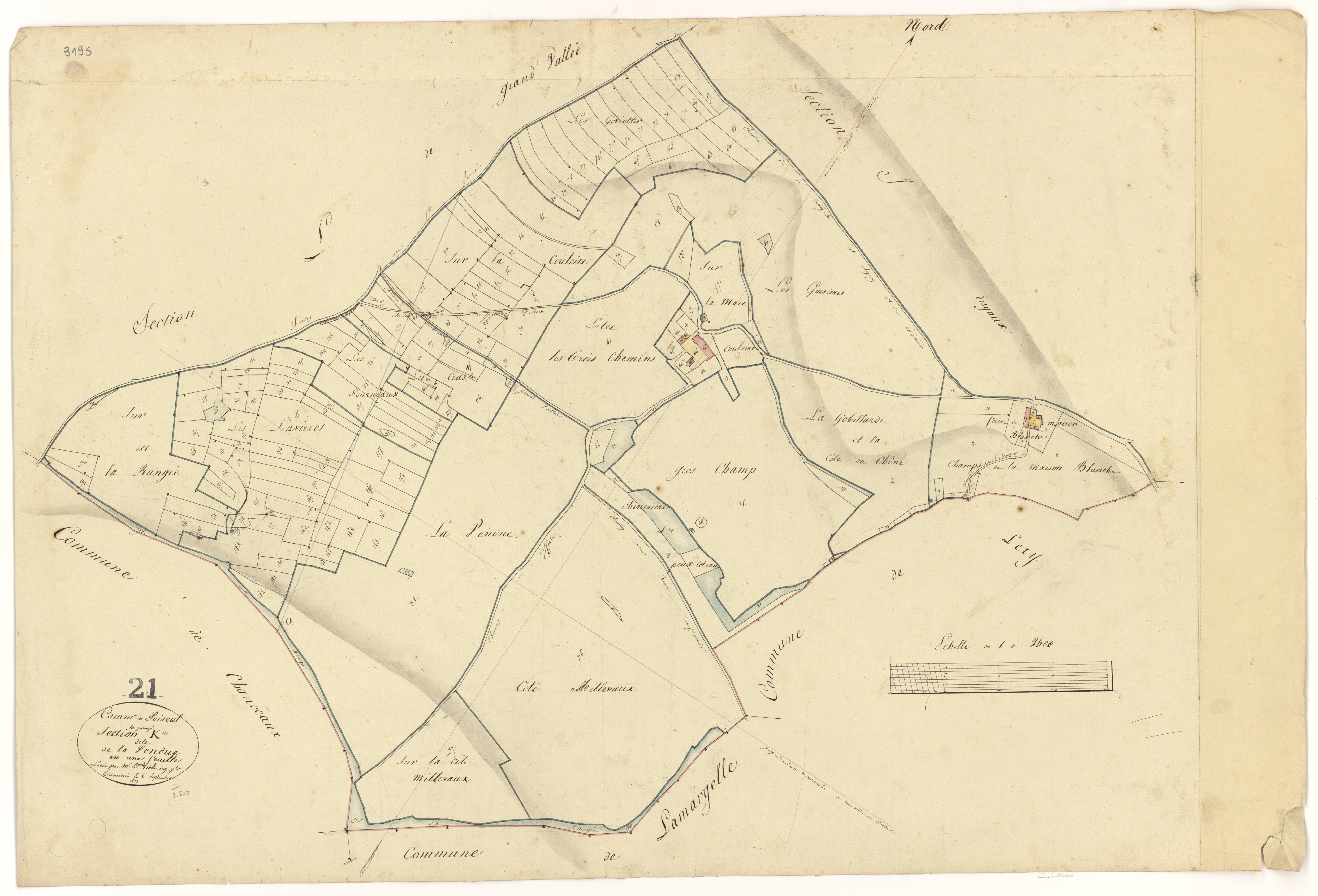 Poiseul-la-Grange - Section K - 3 P PLAN 489/12