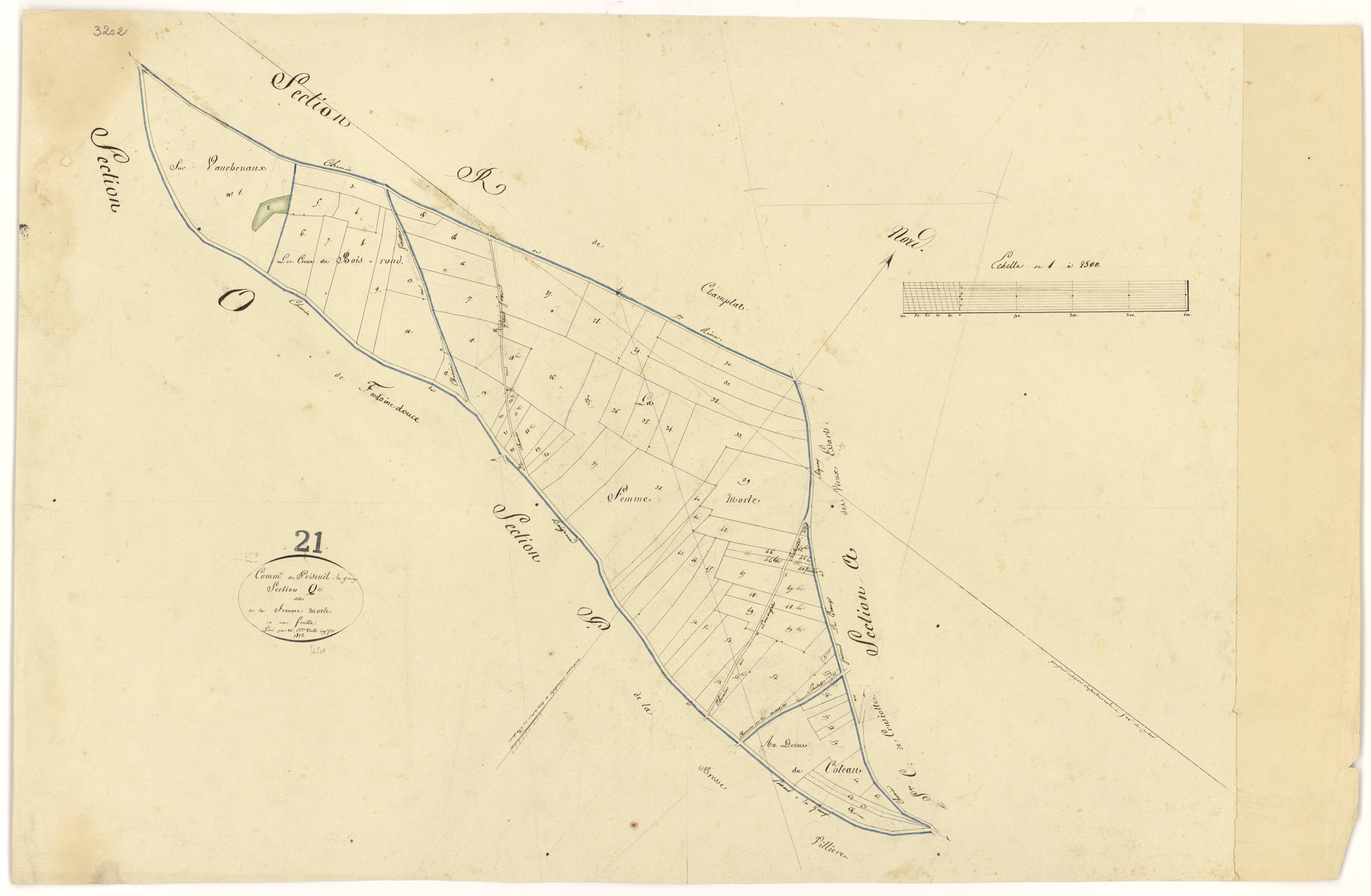 Poiseul-la-Grange - Section Q - 3 P PLAN 489/19