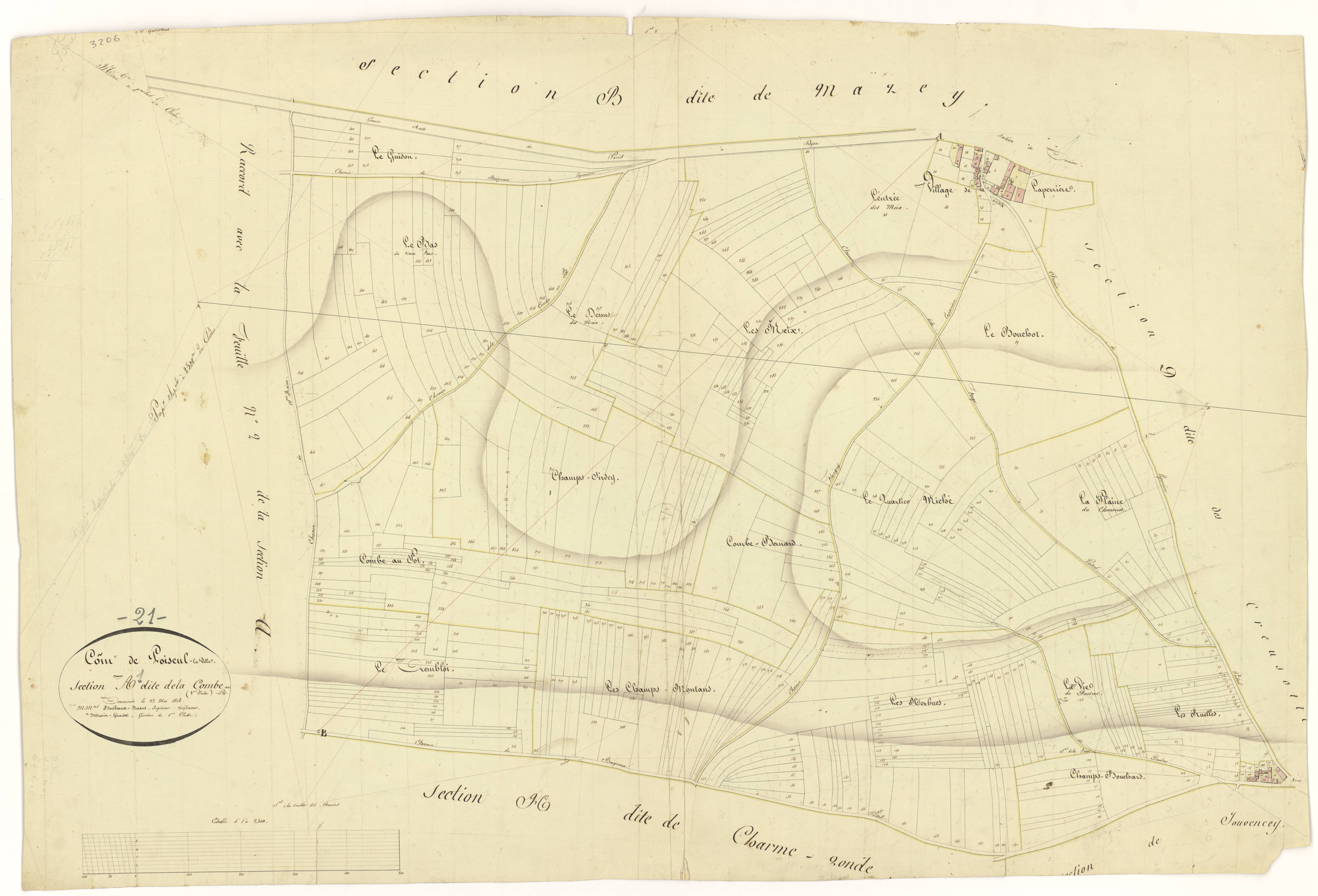 Poiseul-la-Ville-et-Laperrière - Section A1 - 3 P PLAN 490/2
