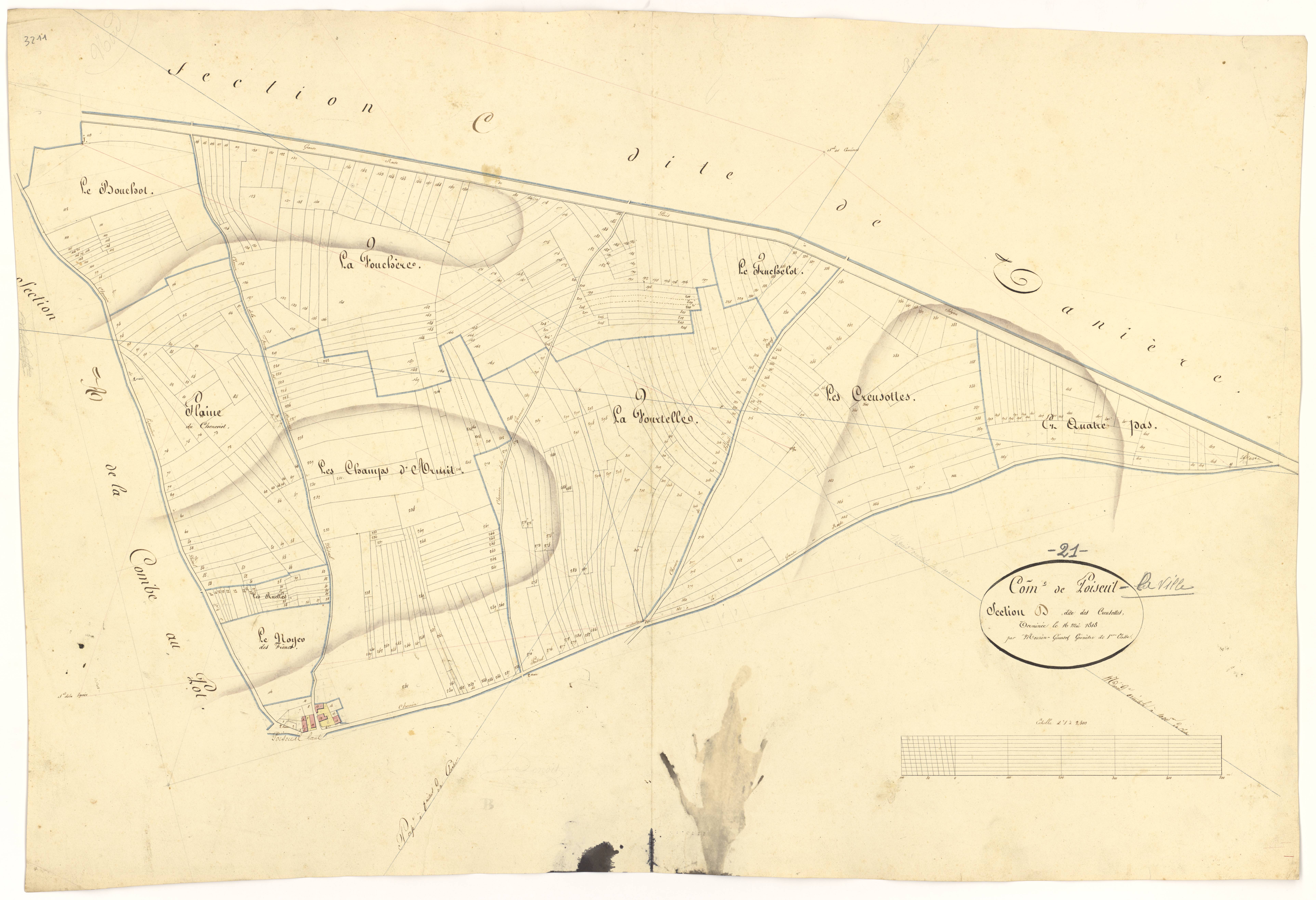 Poiseul-la-Ville-et-Laperrière - Section D - 3 P PLAN 490/7