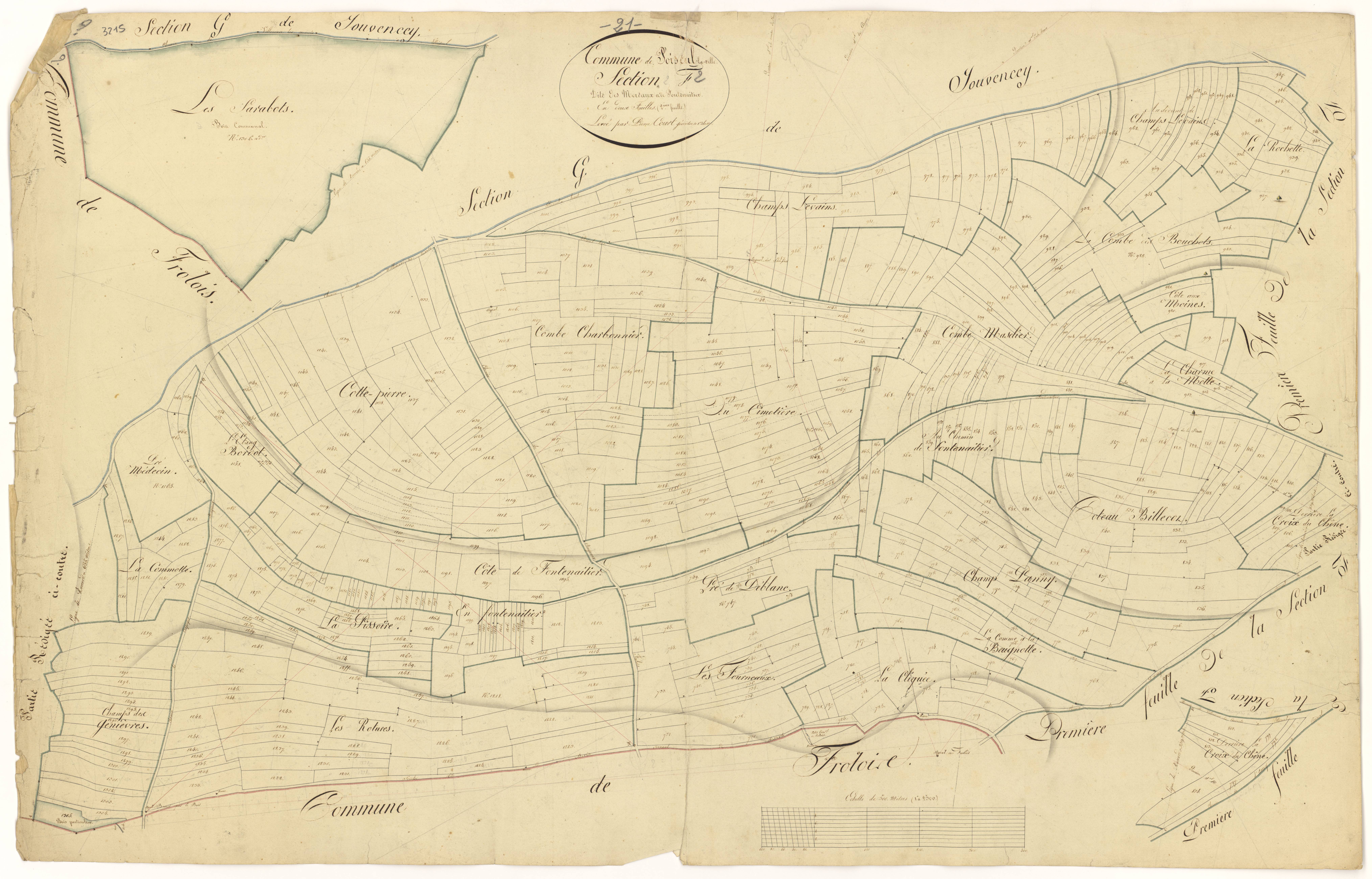 Poiseul-la-Ville-et-Laperrière - Section F2 - 3 P PLAN 490/11