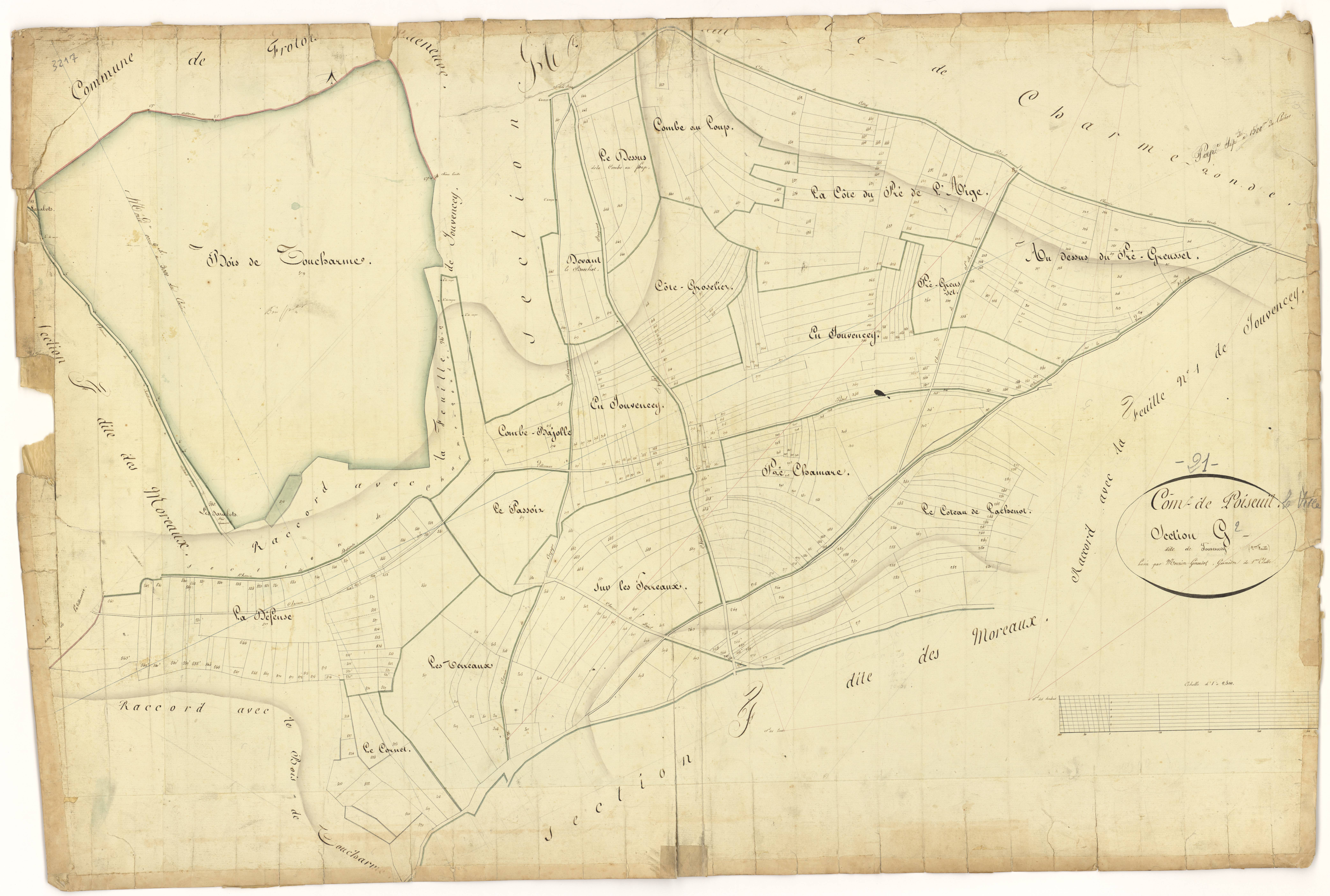 Poiseul-la-Ville-et-Laperrière - Section G2 - 3 P PLAN 490/13