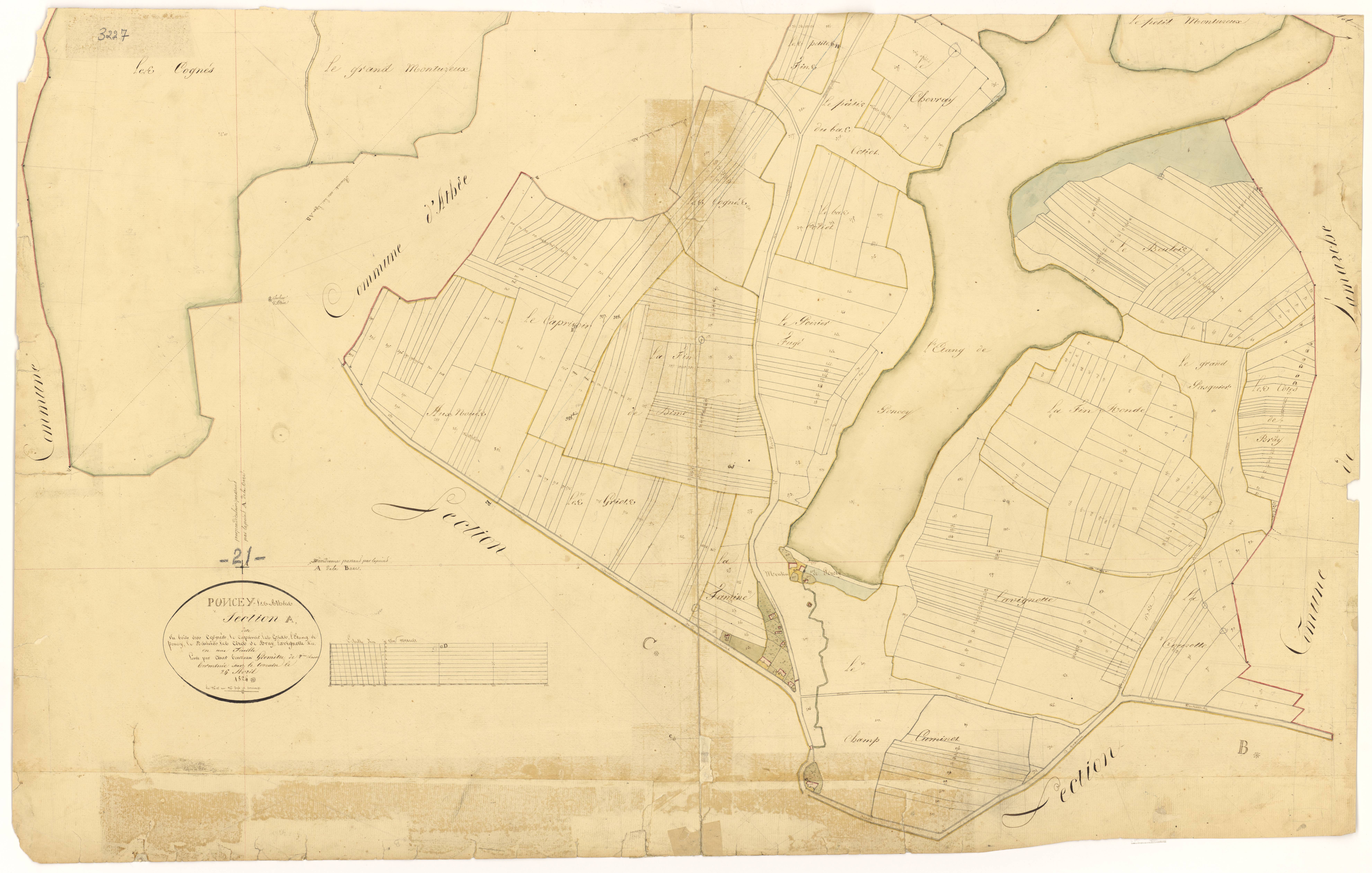 Poncey-lès-Athée - Section A - 3 P PLAN 493/2