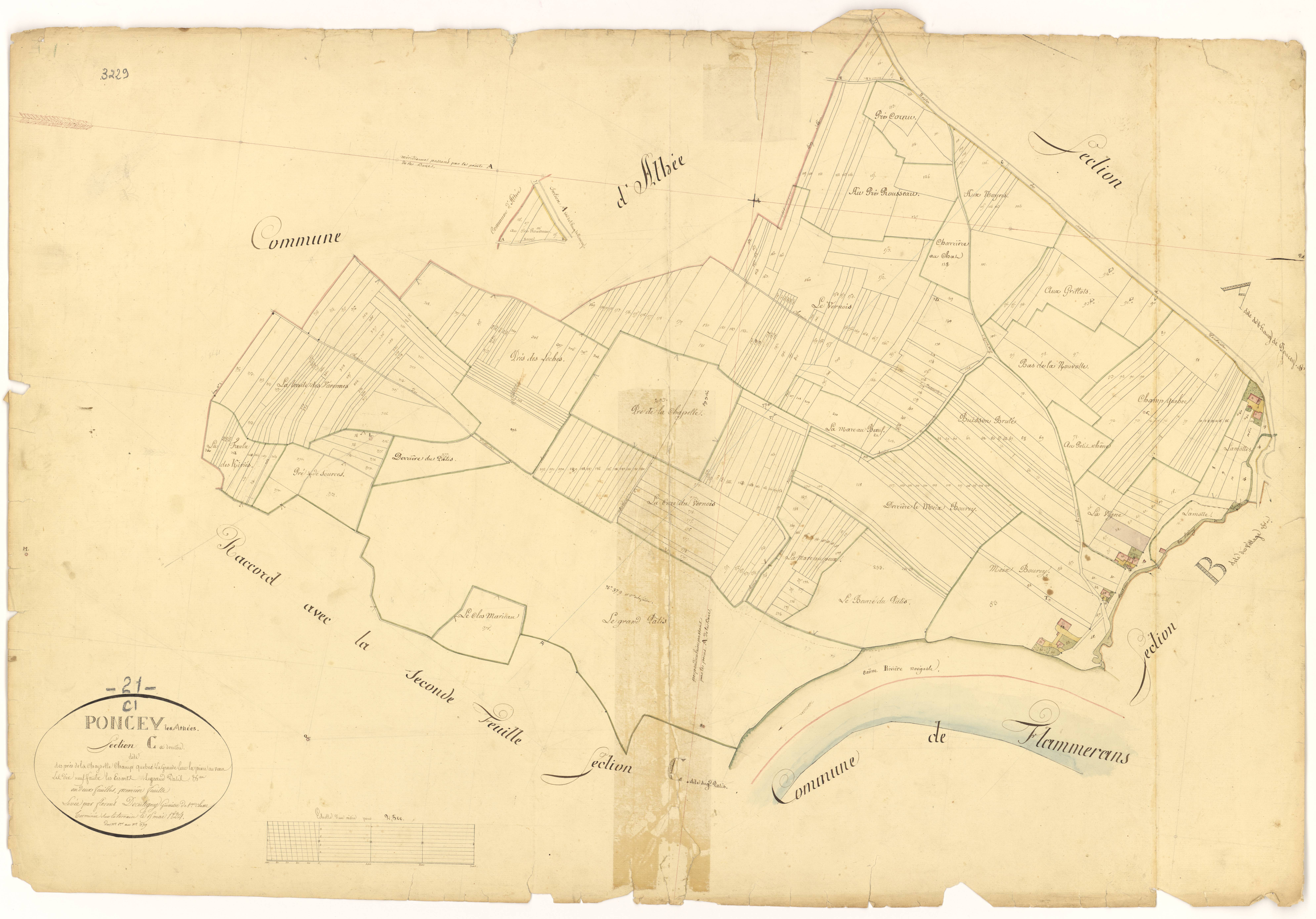 Poncey-lès-Athée - Section C1 - 3 P PLAN 493/4