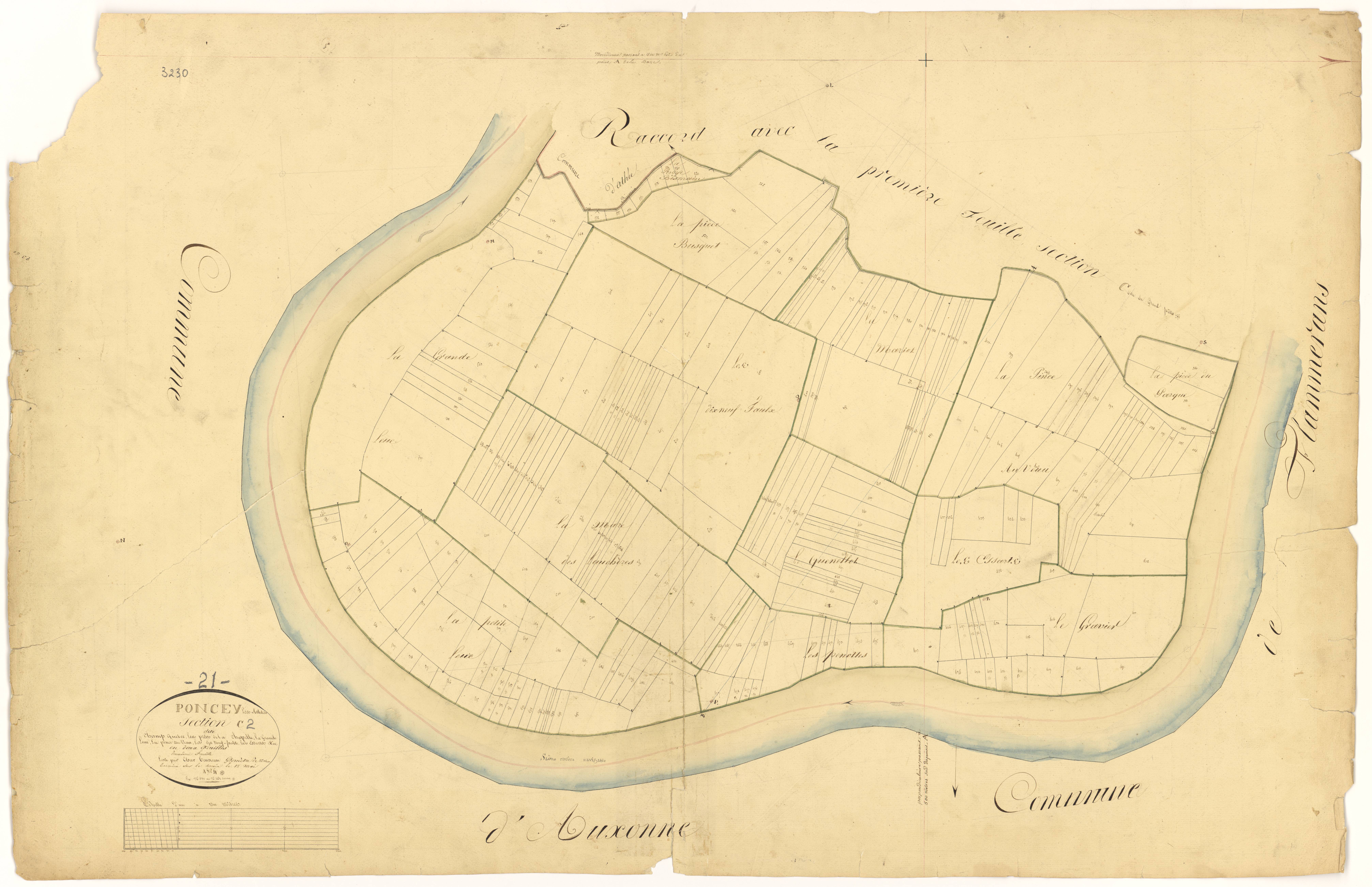 Poncey-lès-Athée - Section C2 - 3 P PLAN 493/5