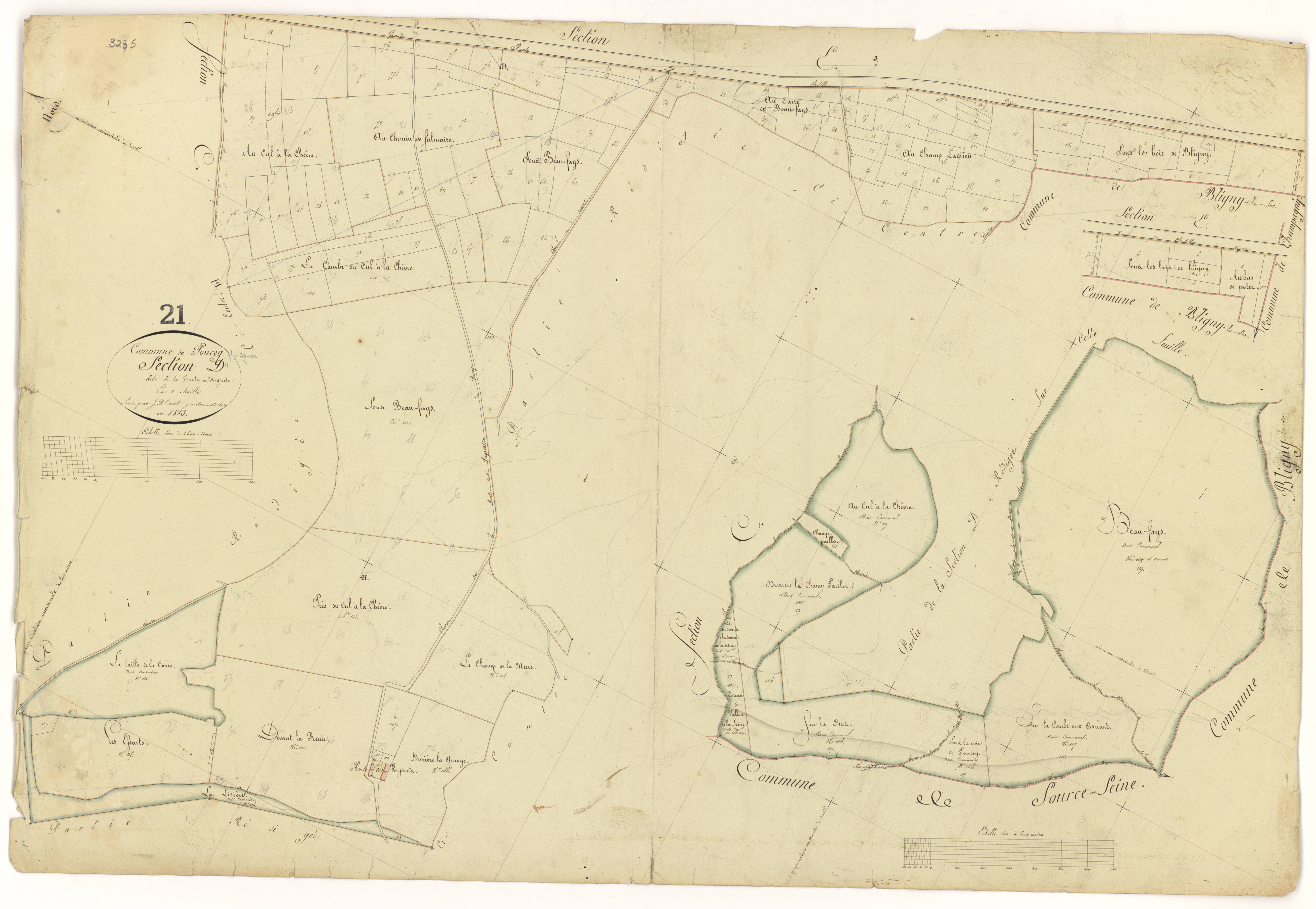 Poncey-sur-l'Ignon - Section D - 3 P PLAN 494/5