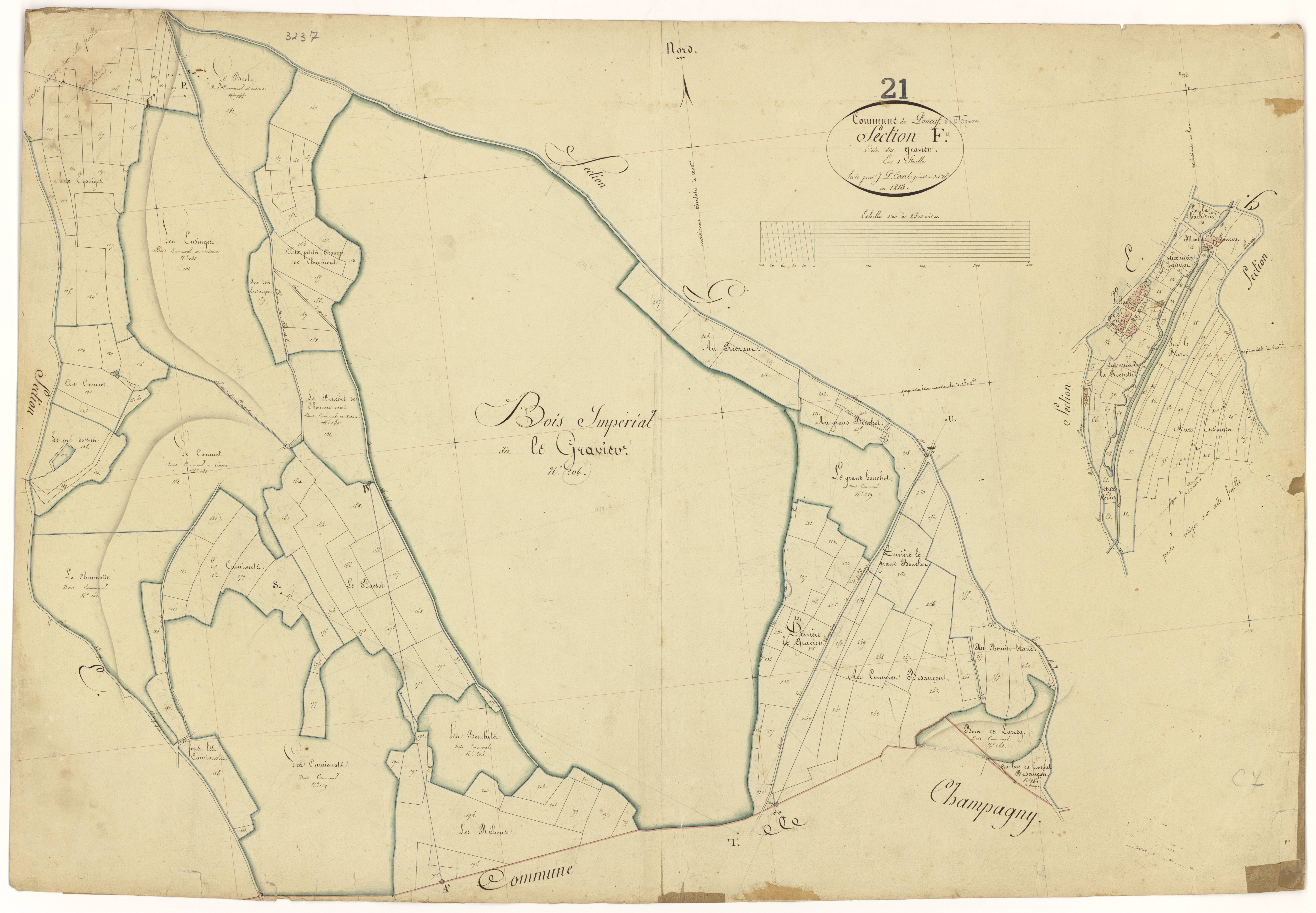 Poncey-sur-l'Ignon - Section F - 3 P PLAN 494/7