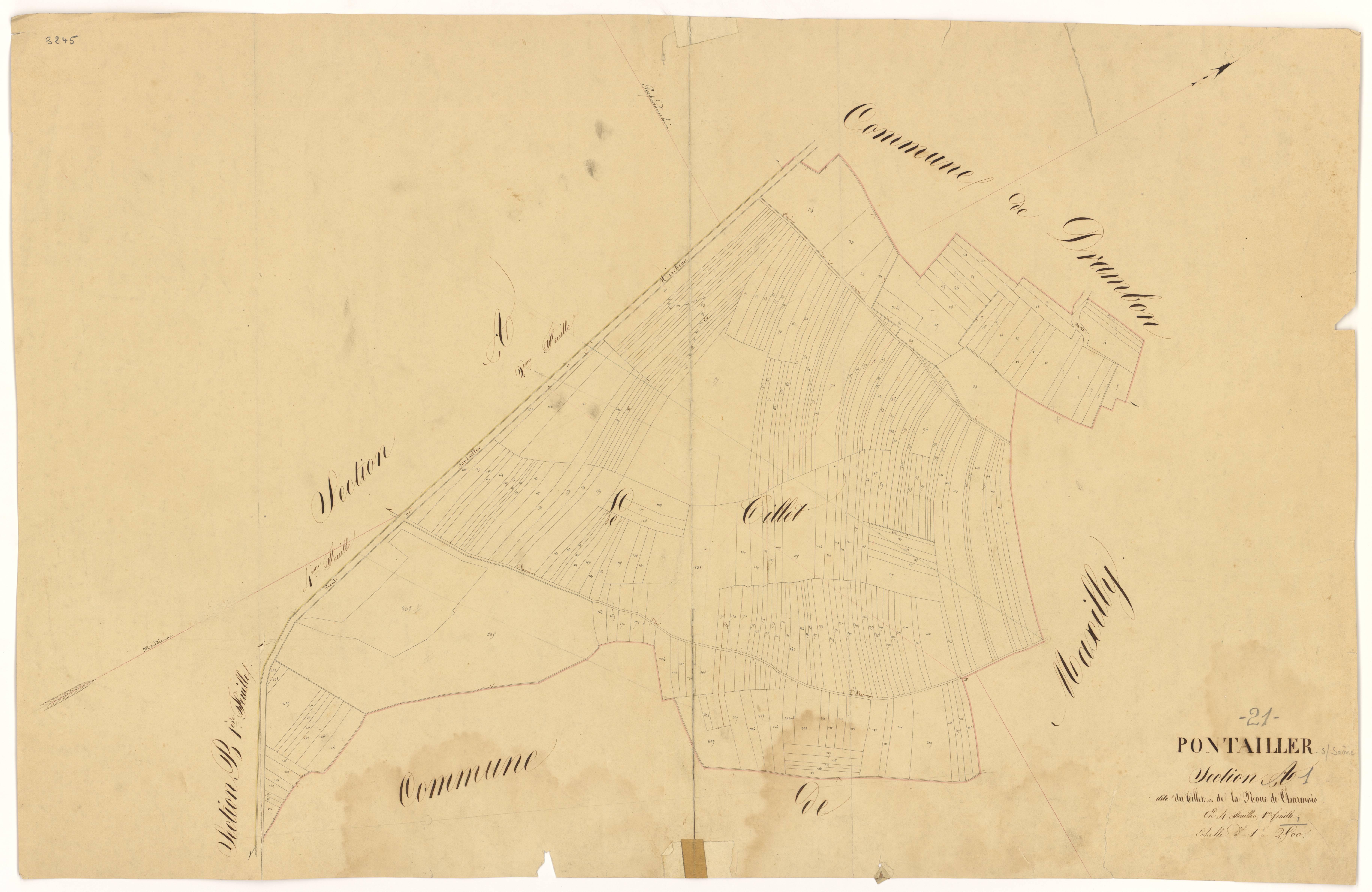 Pontailler-sur-Saône - Section A1 - 3 P PLAN 496/2