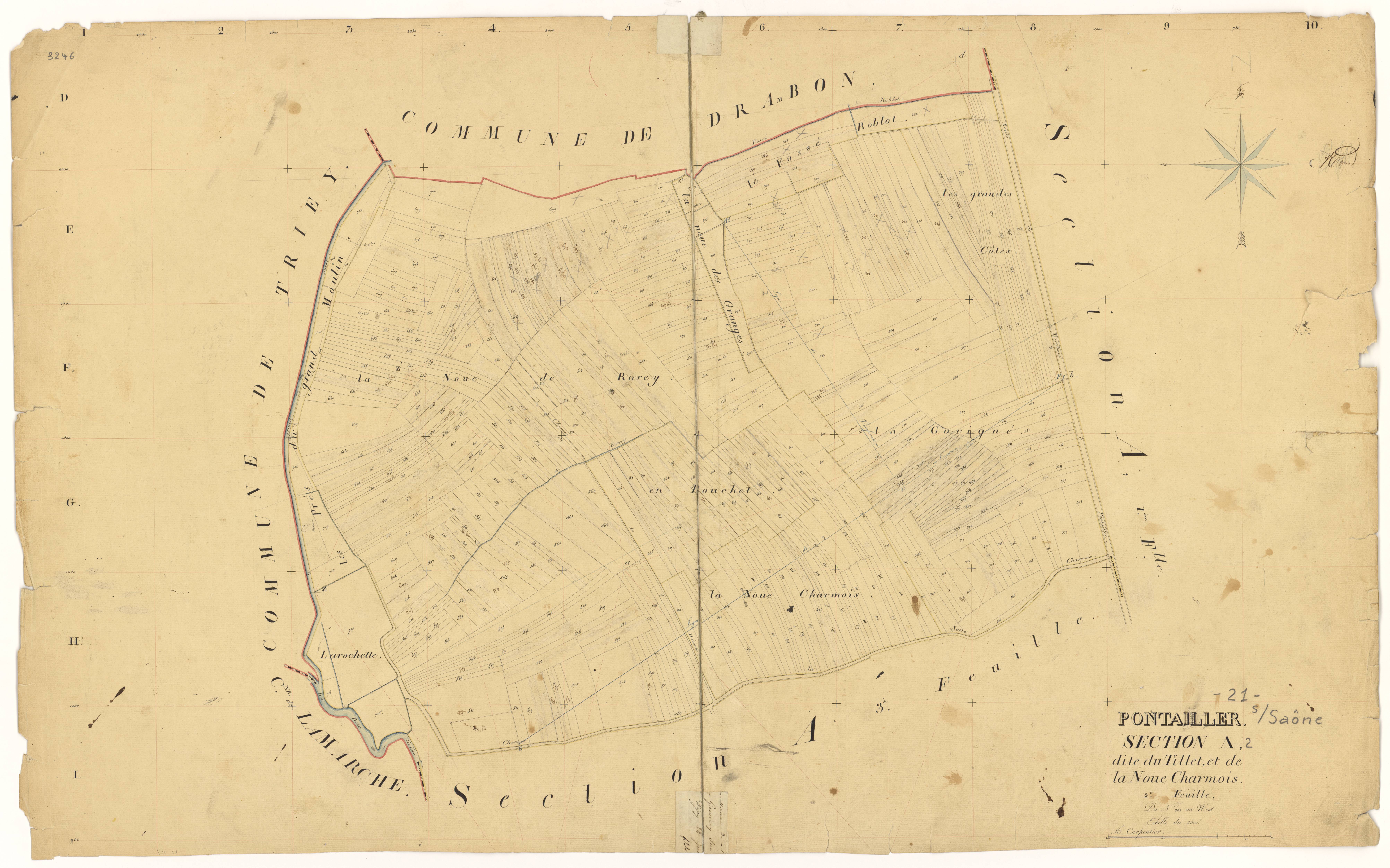 Pontailler-sur-Saône - Section A2 - 3 P PLAN 496/3