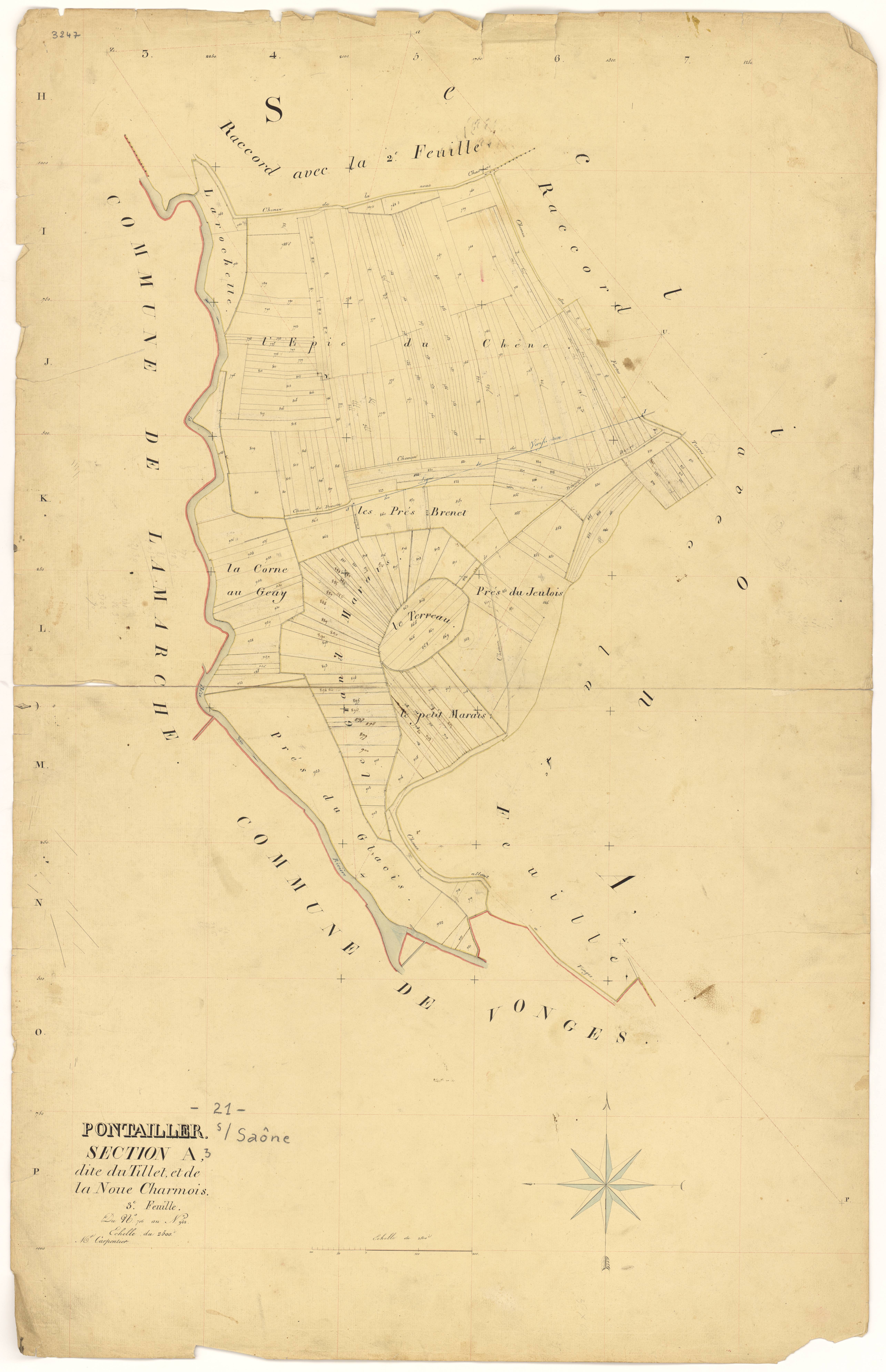 Pontailler-sur-Saône - Section A3 - 3 P PLAN 496/4