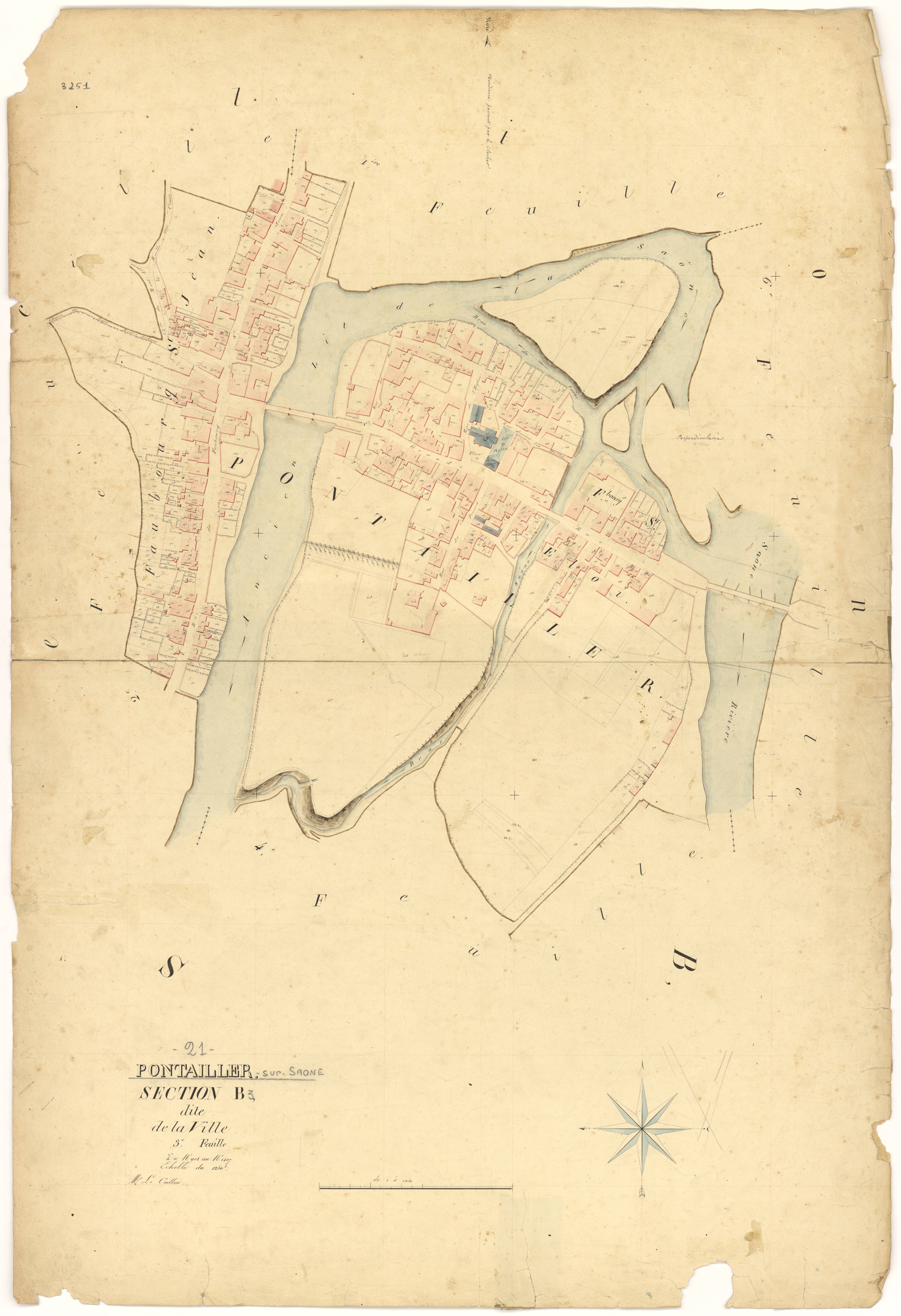 Pontailler-sur-Saône - Section B3 - 3 P PLAN 496/8