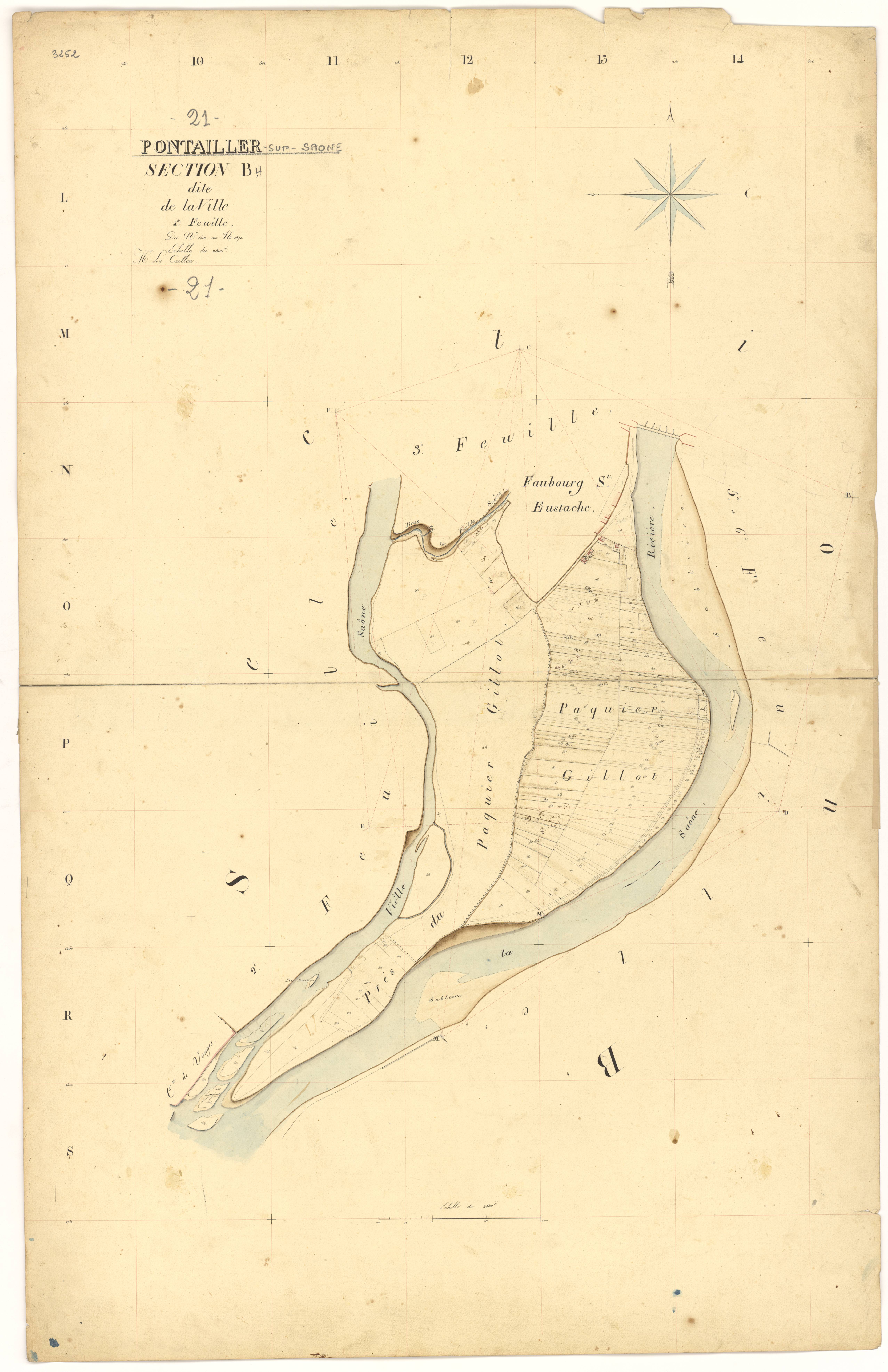 Pontailler-sur-Saône - Section B4 - 3 P PLAN 496/9