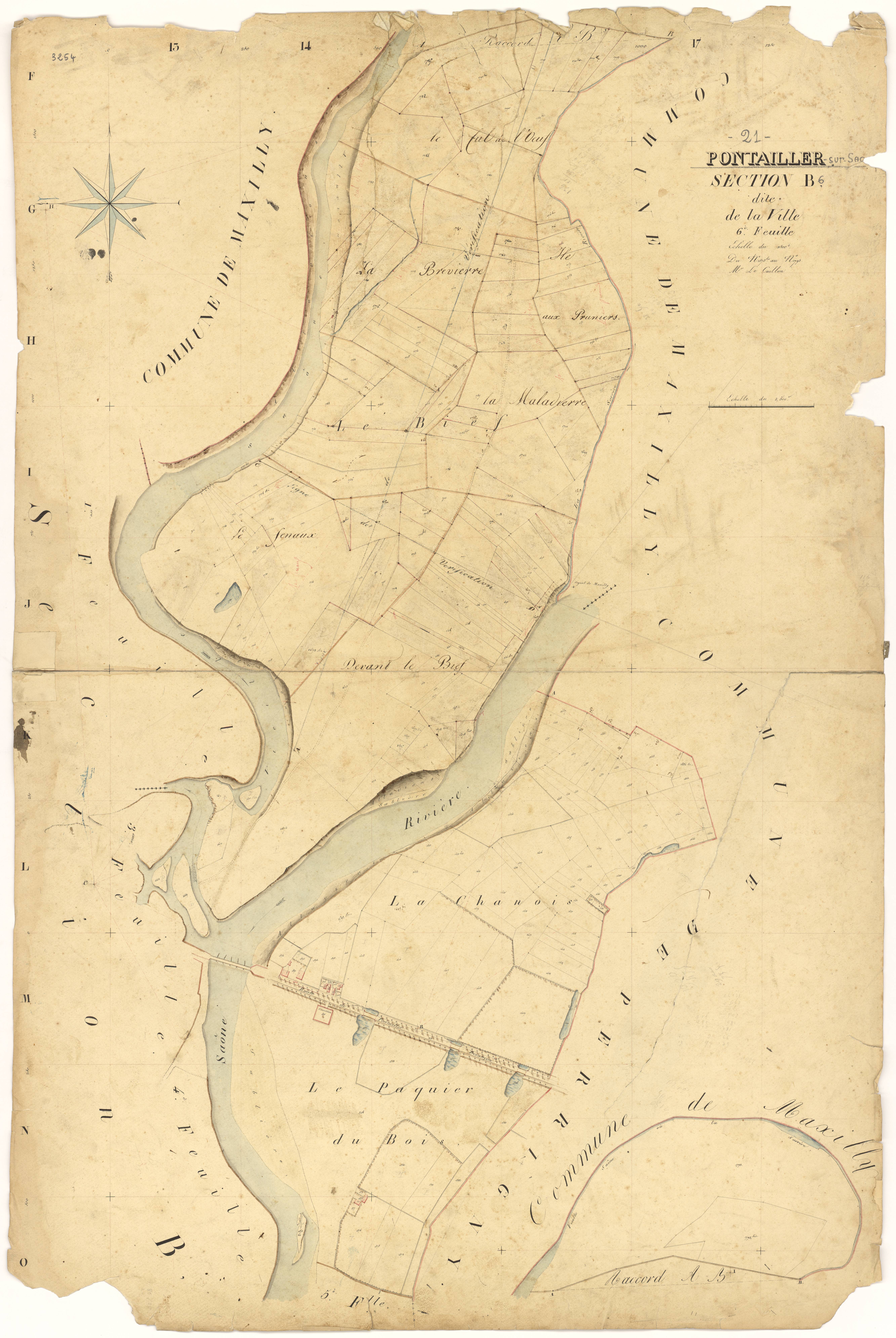 Pontailler-sur-Saône - Section B6 - 3 P PLAN 496/11