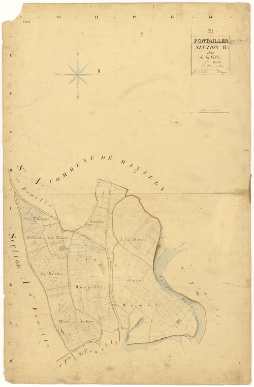 Pontailler-sur-Saône - Section B1 - 3 P PLAN 496/6