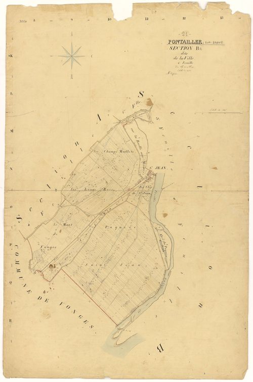 Pontailler-sur-Saône - Section B2 - 3 P PLAN 496/7