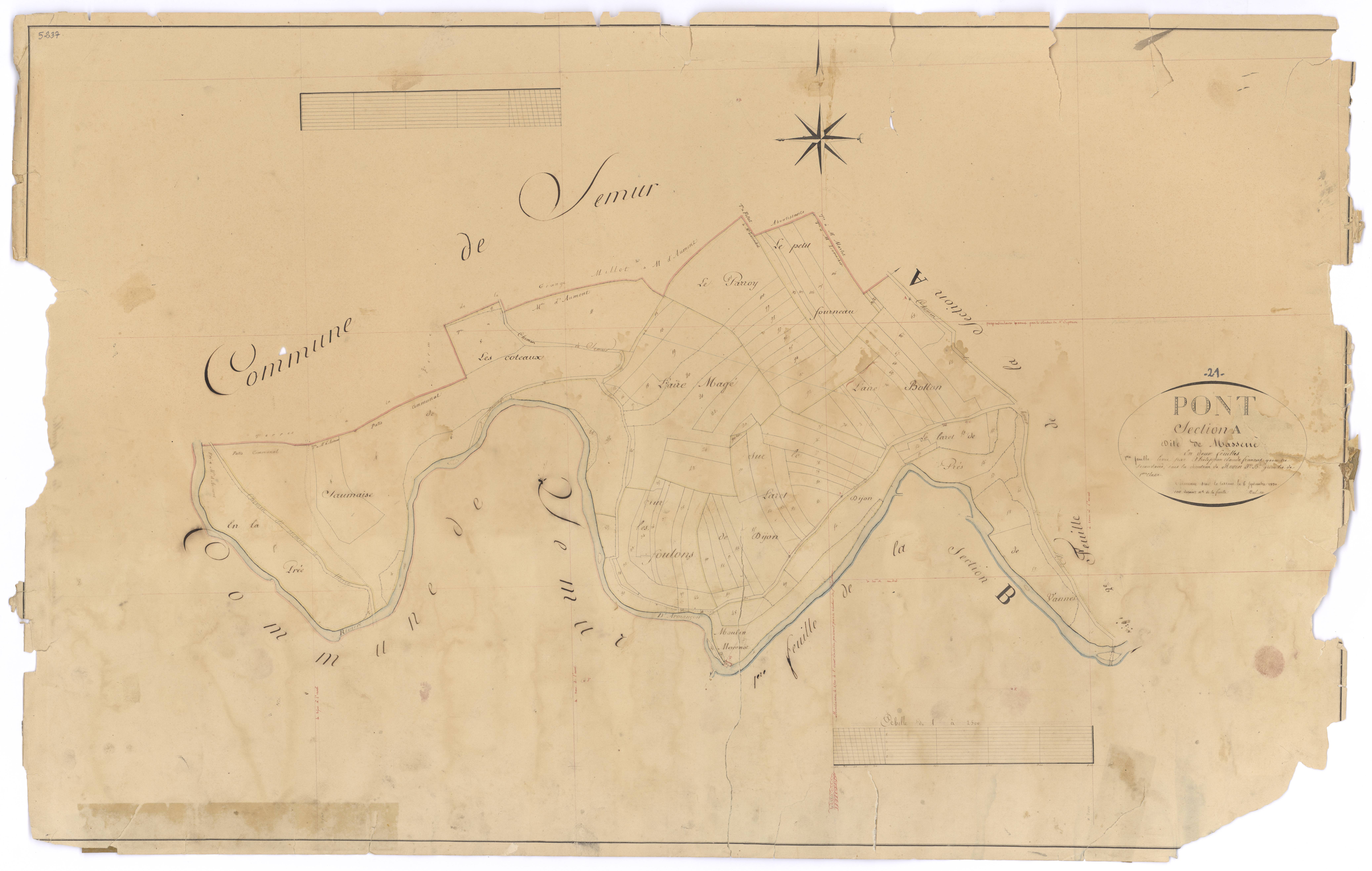 Pont-et-Massène - Section A1 - 3 P PLAN 497/2