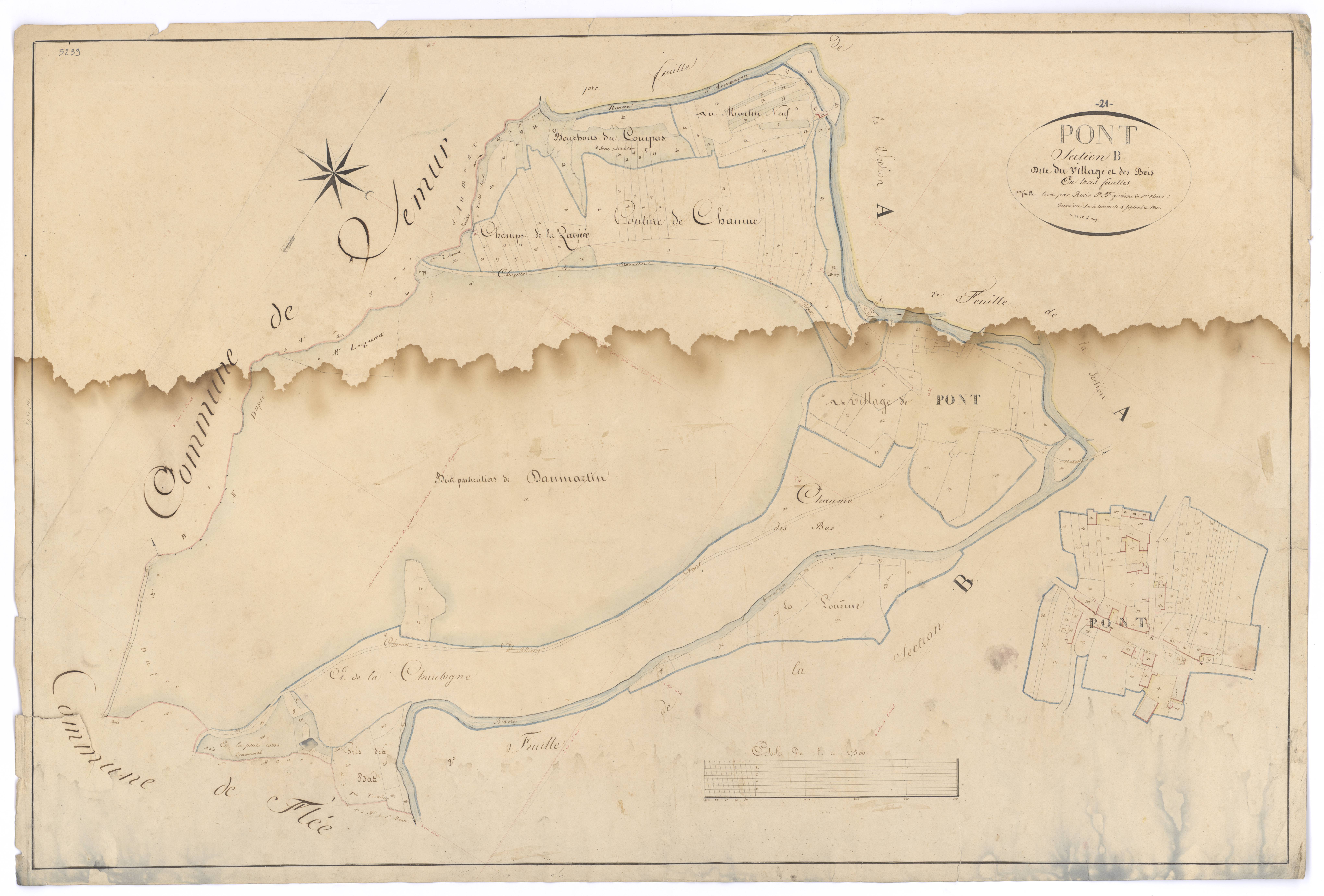 Pont-et-Massène - Section B1 - 3 P PLAN 497/4