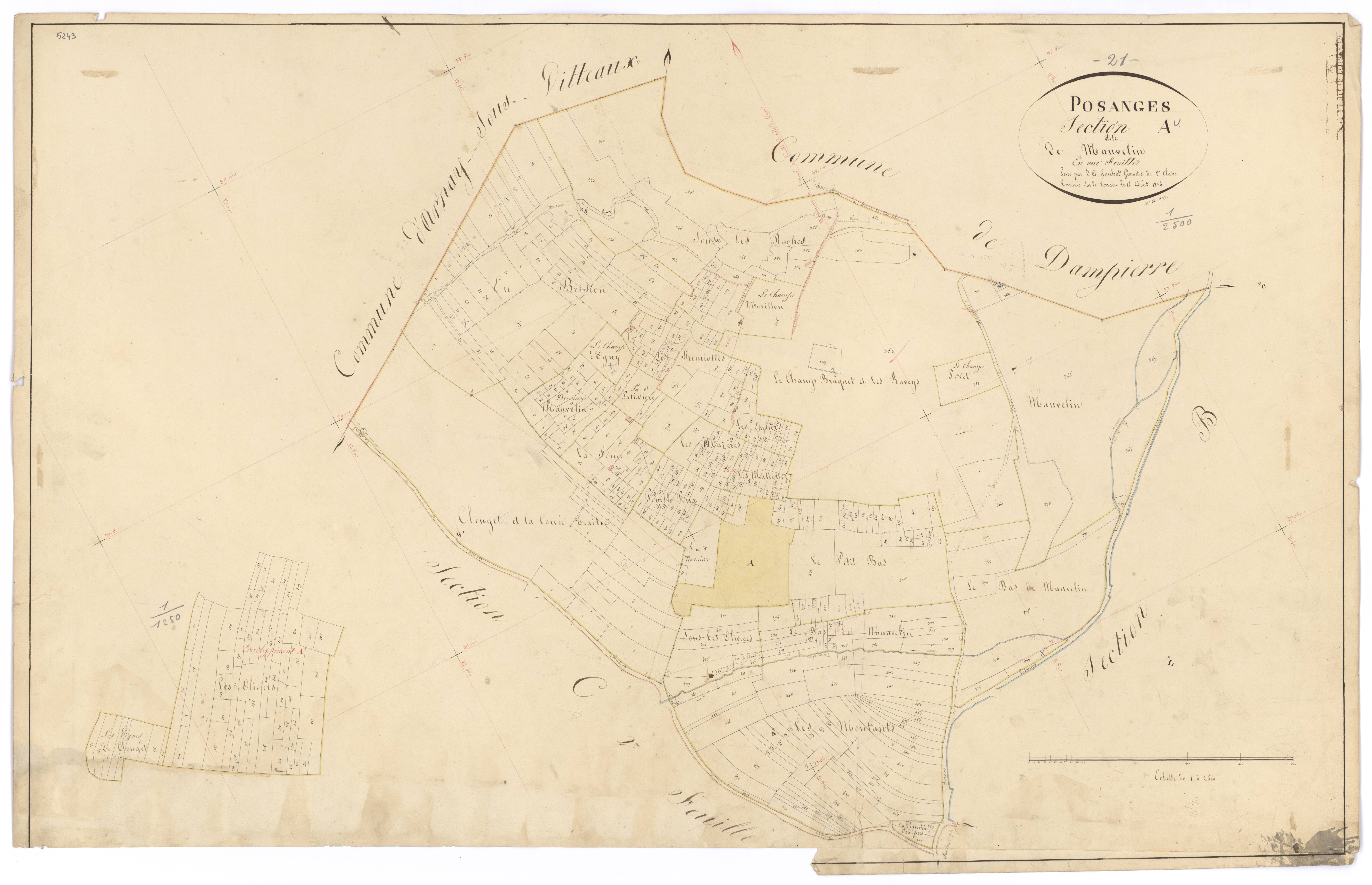 Posanges - Section A - 3 P PLAN 498/2