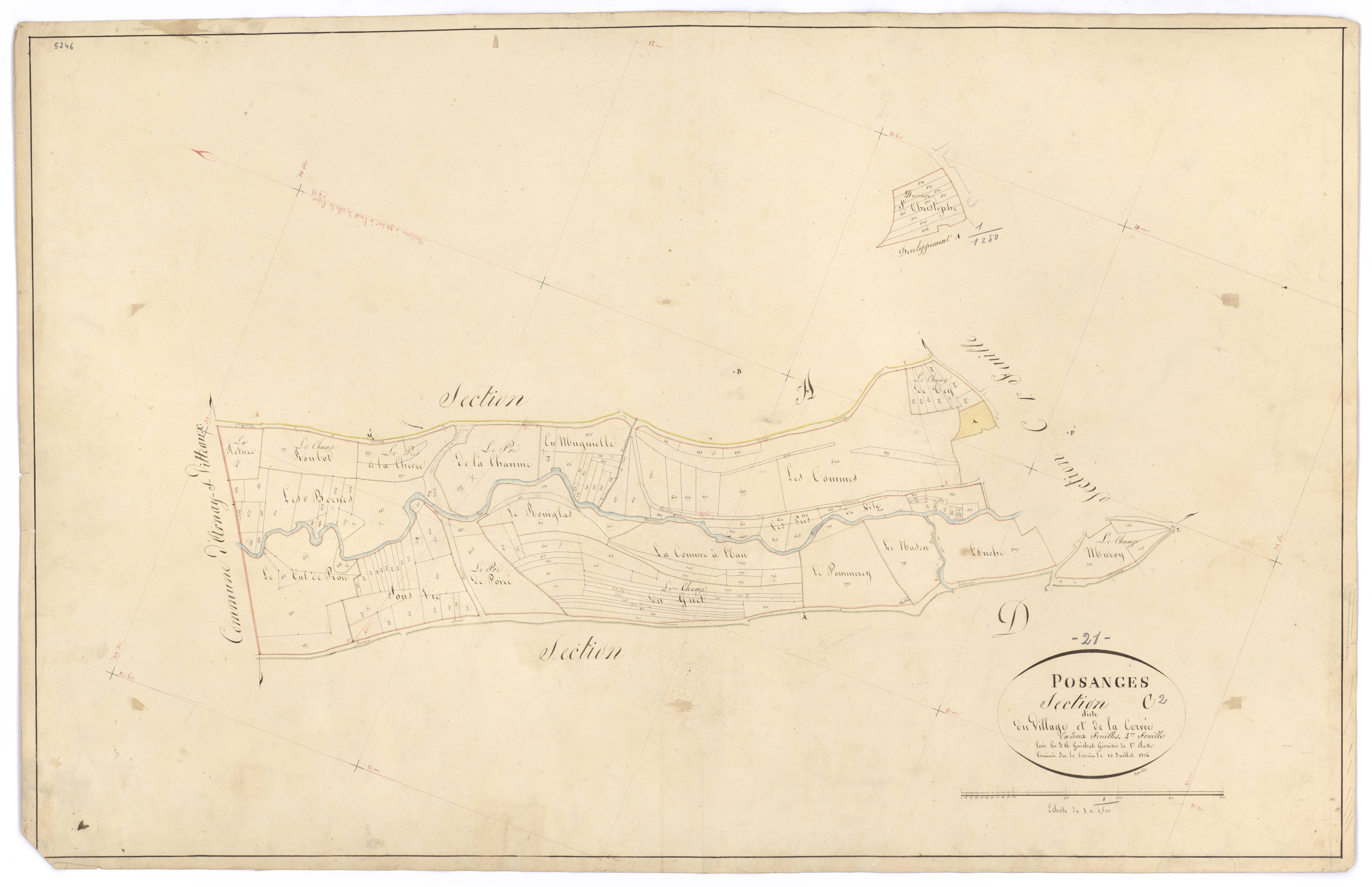 Posanges - Section C2 - 3 P PLAN 498/5