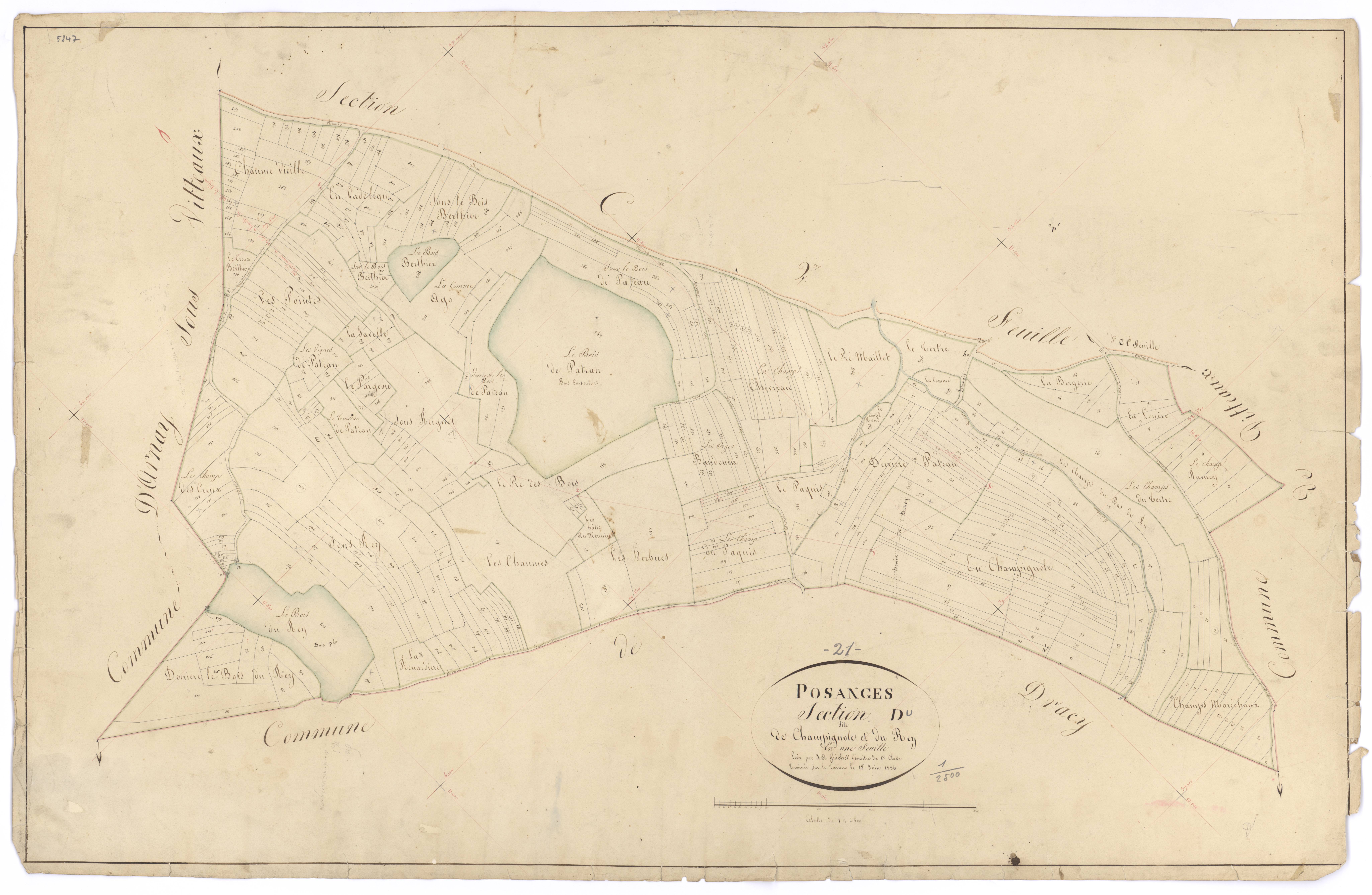 Posanges - Section D - 3 P PLAN 498/6